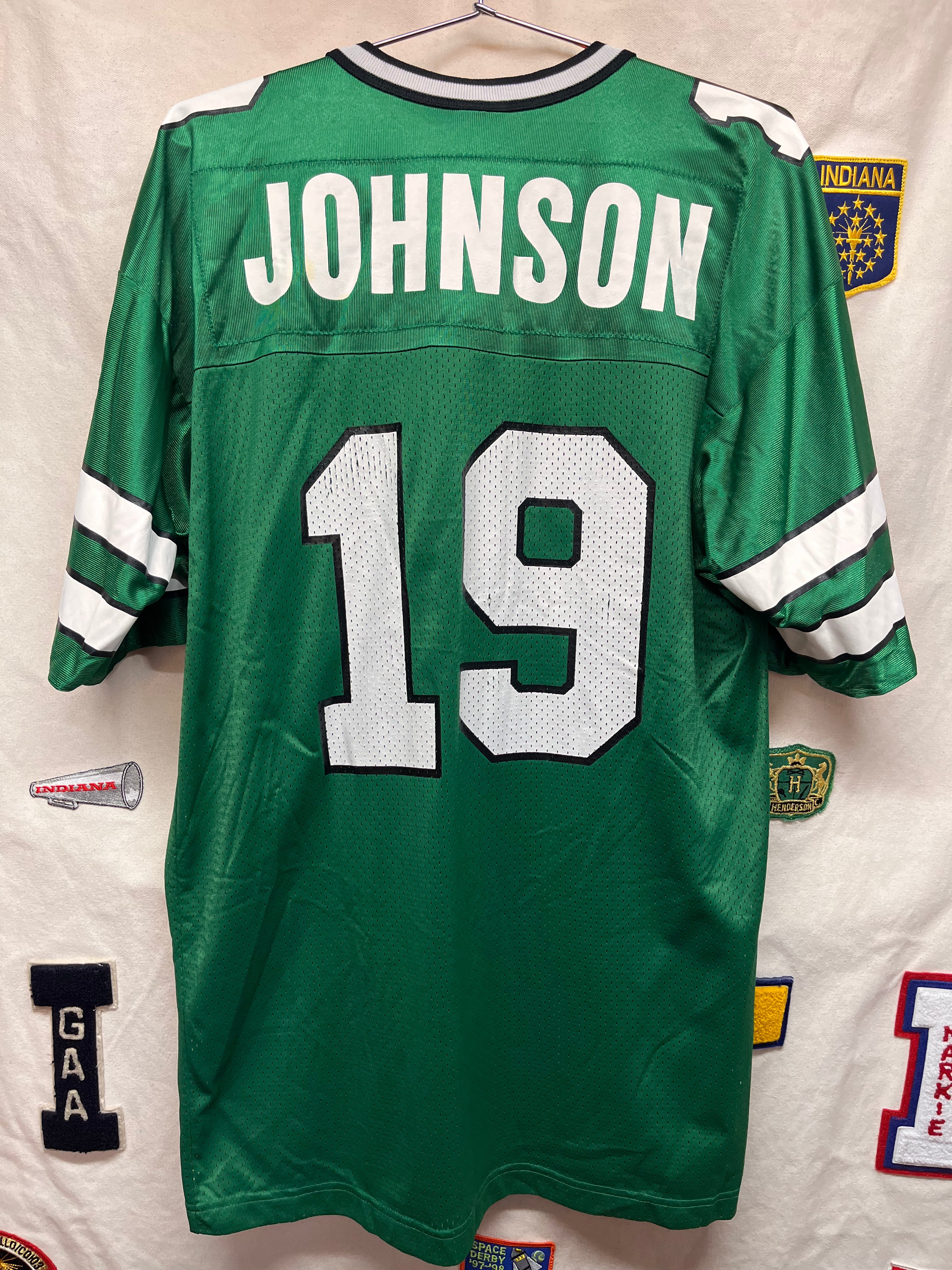 Vintage New York Jets Green Keyshawn Johnson 19 Champion Football Jersey: Large