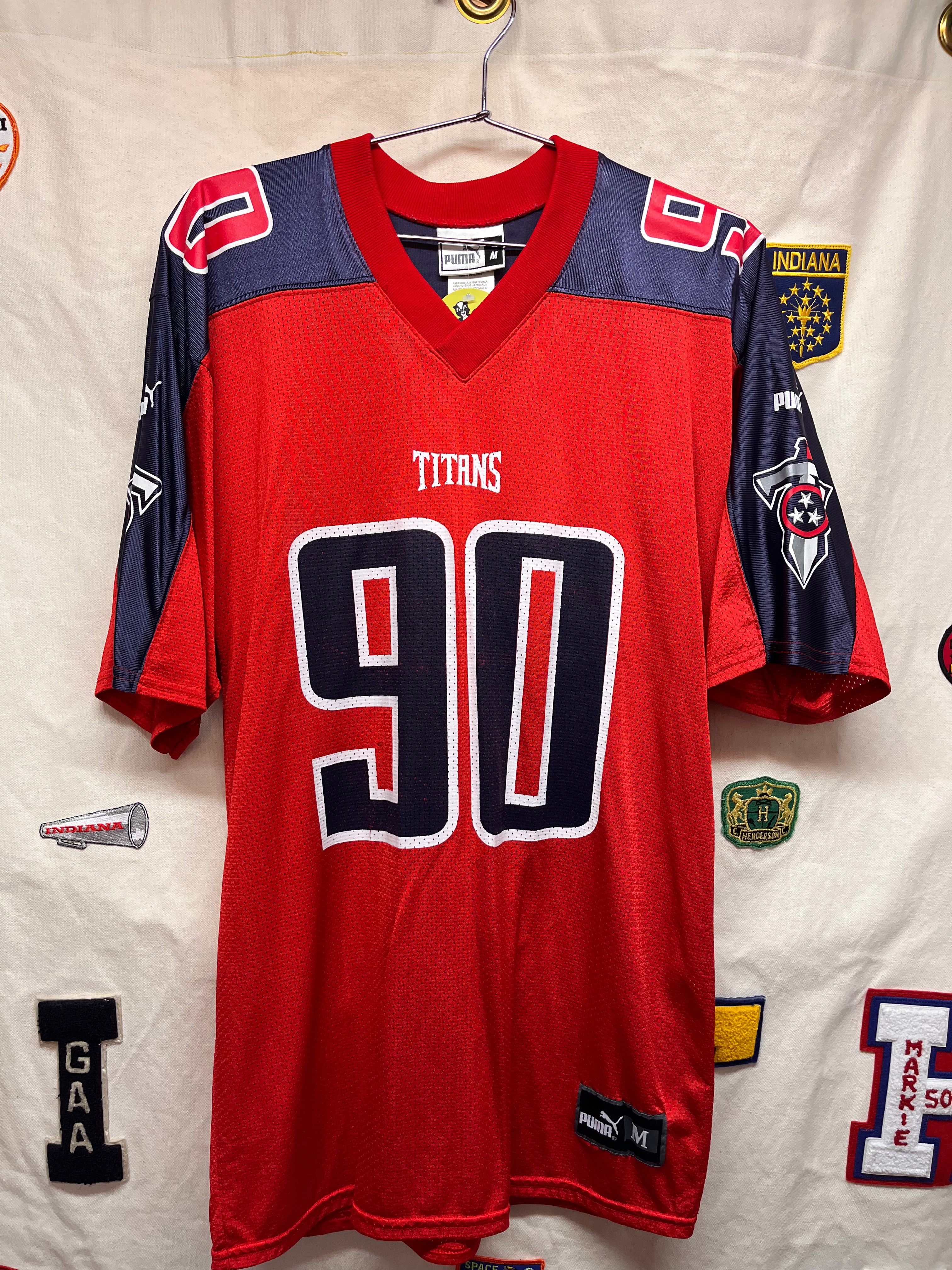 Vintage Tennessee Titans NFL Puma Jevon Kearse 90 Red Football Jersey: Medium