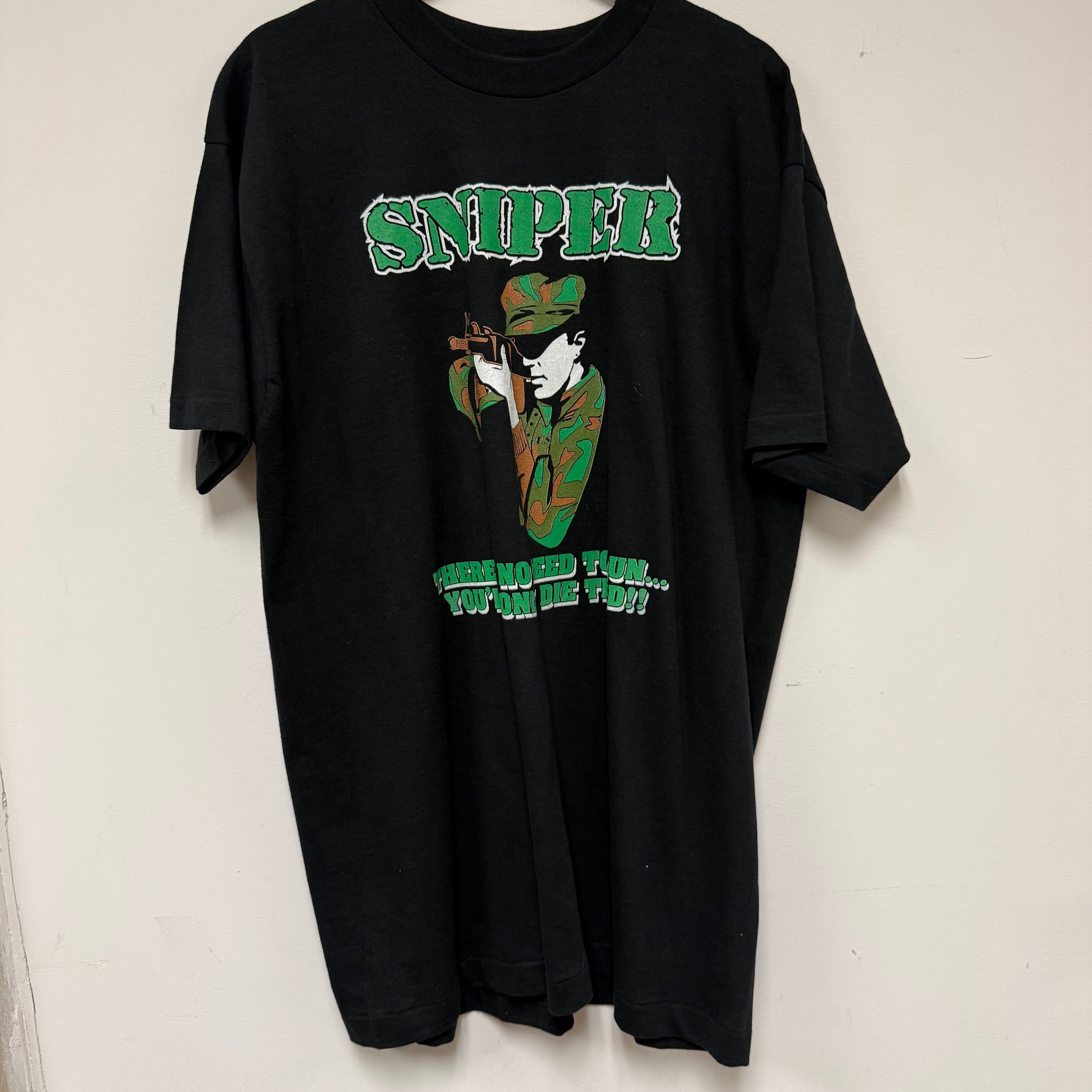 Vintage Sniper Military T-Shirt: XL