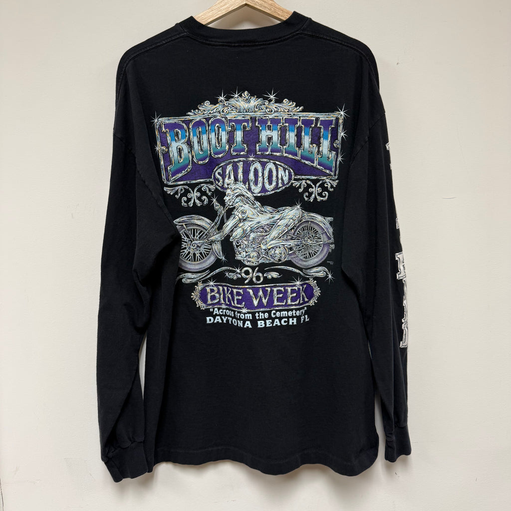 Vintage 1996 Boot Hill Saloon Bike Week Long Sleeve: XXL
