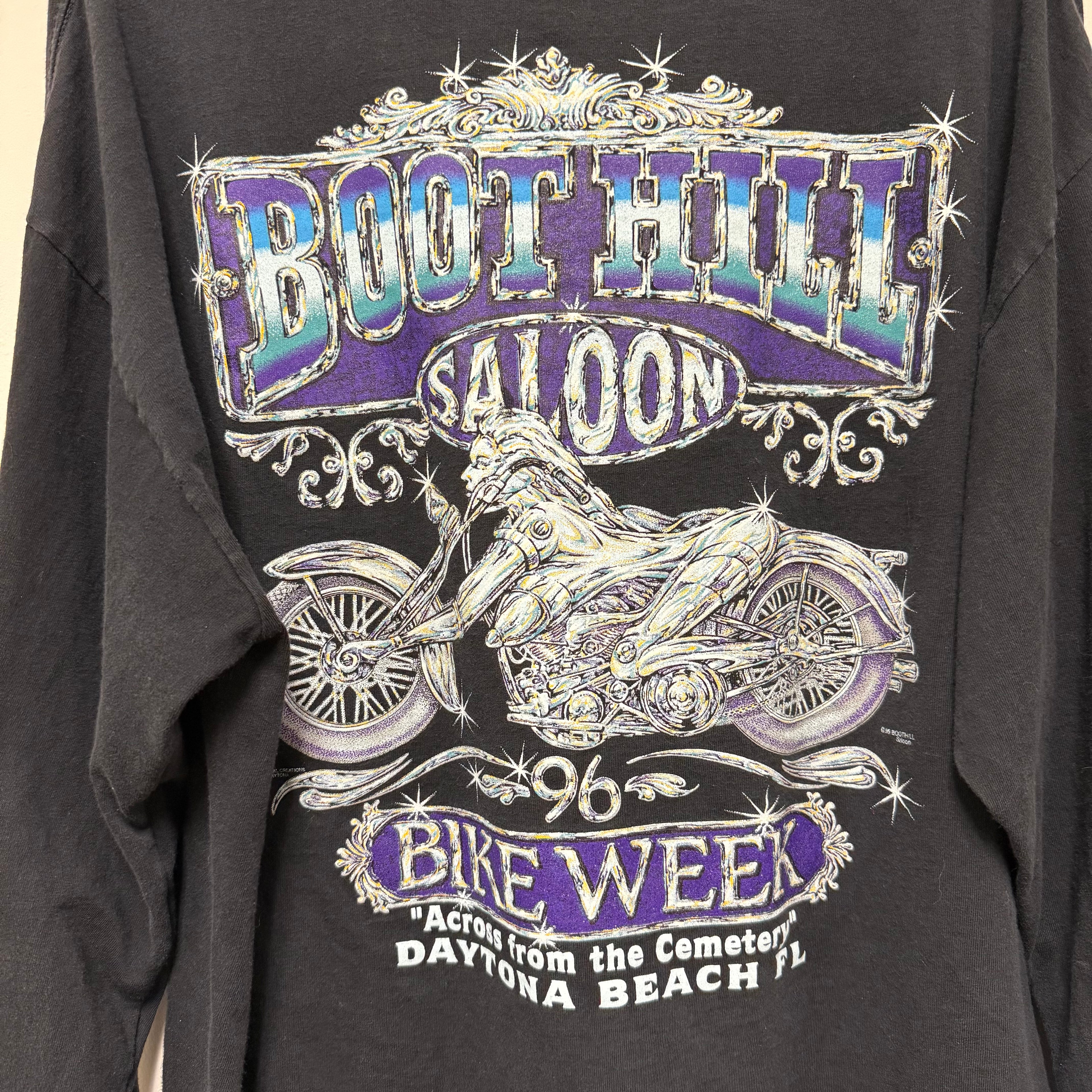 Vintage 1996 Boot Hill Saloon Bike Week Long Sleeve: XXL