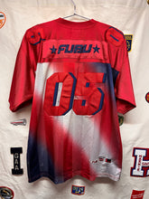 Load image into Gallery viewer, Vintage Fubu Red Blue Gradient Y2K Mesh Football Jersey: XL
