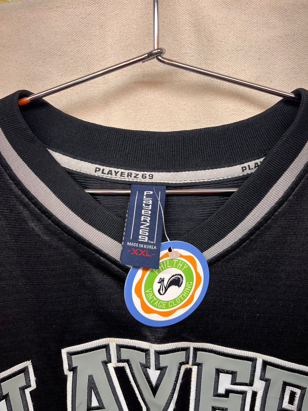 Vintage Playerz 69 Black Mesh Y2K Football Jersey: XXL