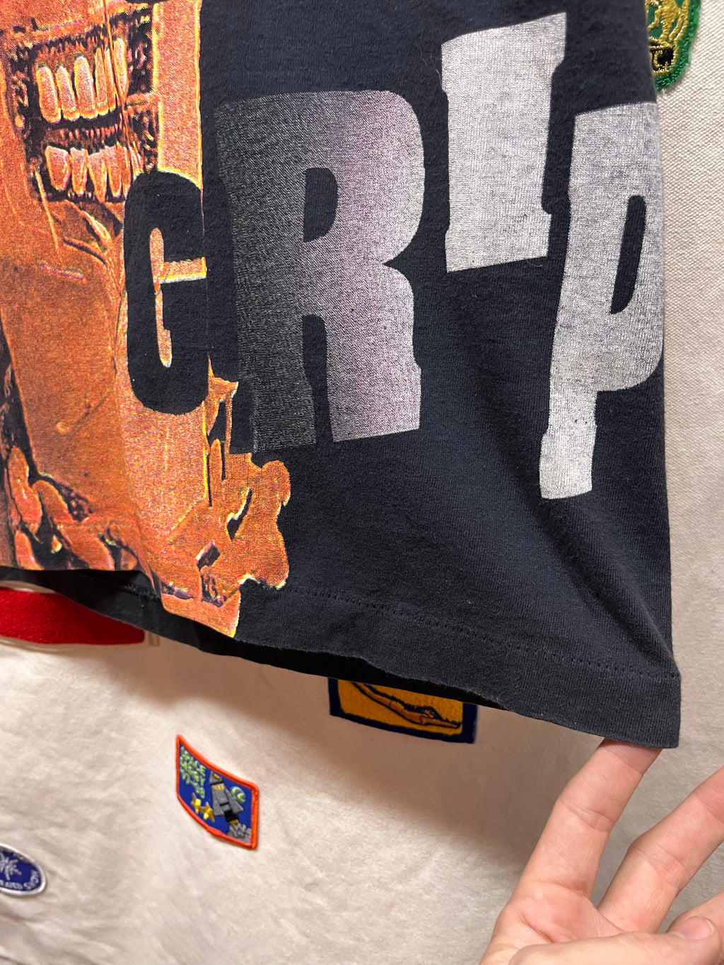 Vintage Aerosmith Get A Grip 1994 All Over Print Giant Black Band T-Shirt: Large