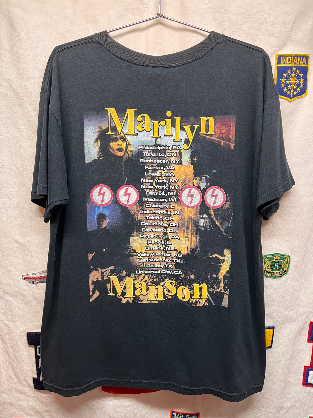 Vintage Marilyn Manson Bootleg Concert Tour 90's Rap Band Black T-Shirt: XL
