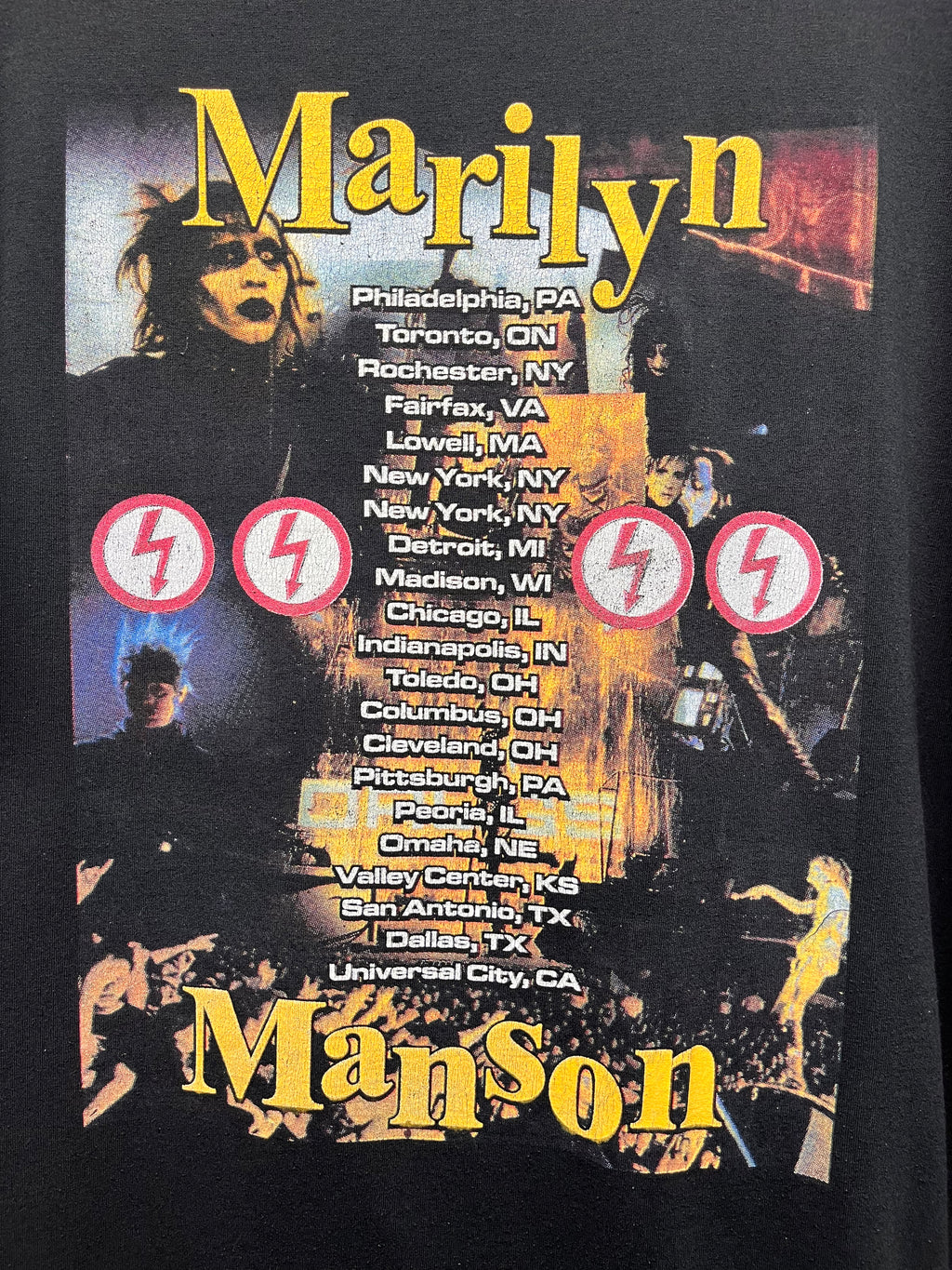 Vintage Marilyn Manson Bootleg Concert Tour 90's Rap Band Black T-Shirt: XL