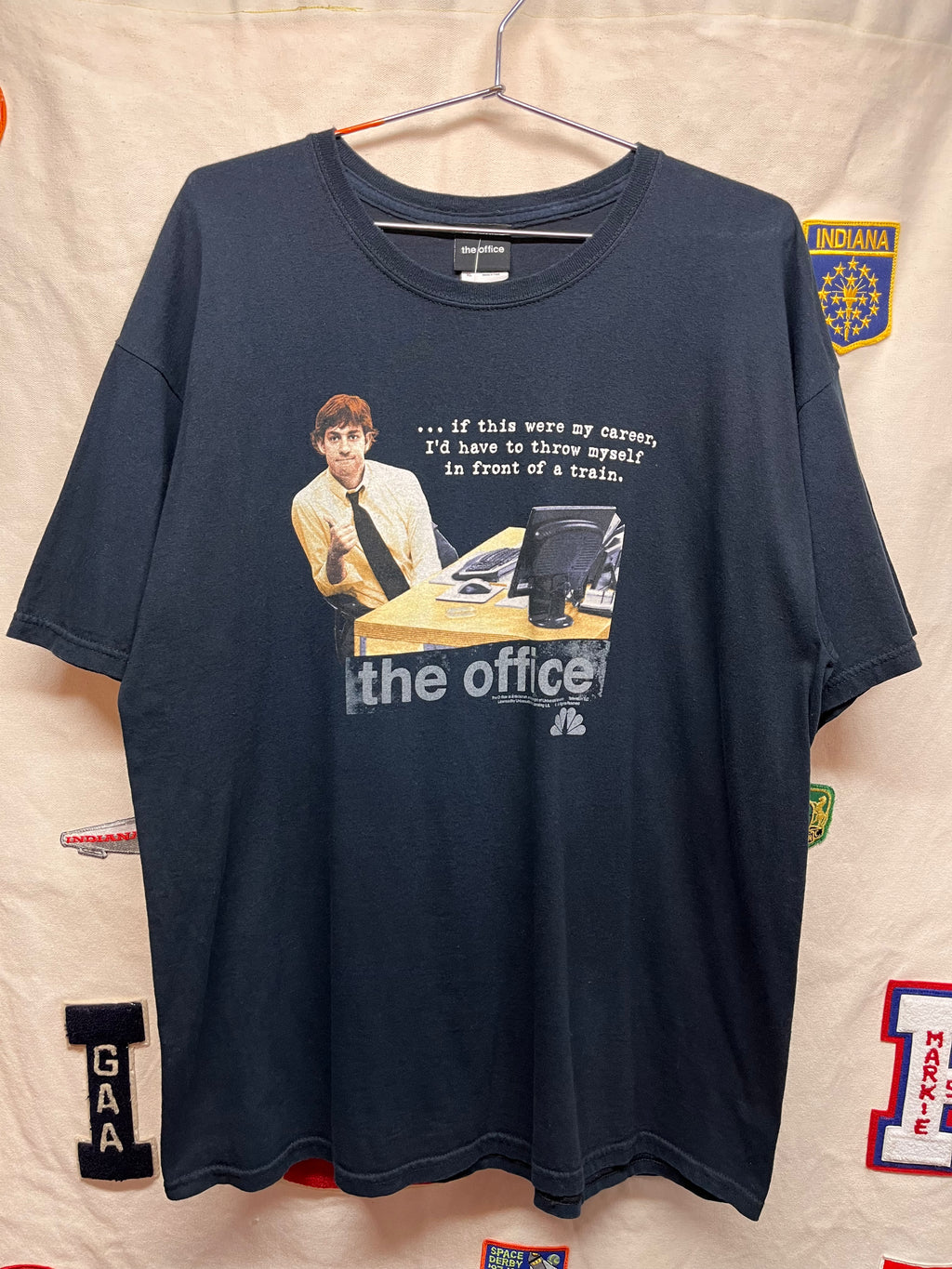 Vintage The Office Jim Halpert Train TV Show NBC Universal Promo Black T-Shirt: XL
