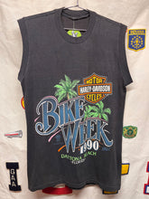 Load image into Gallery viewer, Vintage Harley Davidson Daytona Beach Bike Week 1990 BlackCut Off T-Shirt: XL
