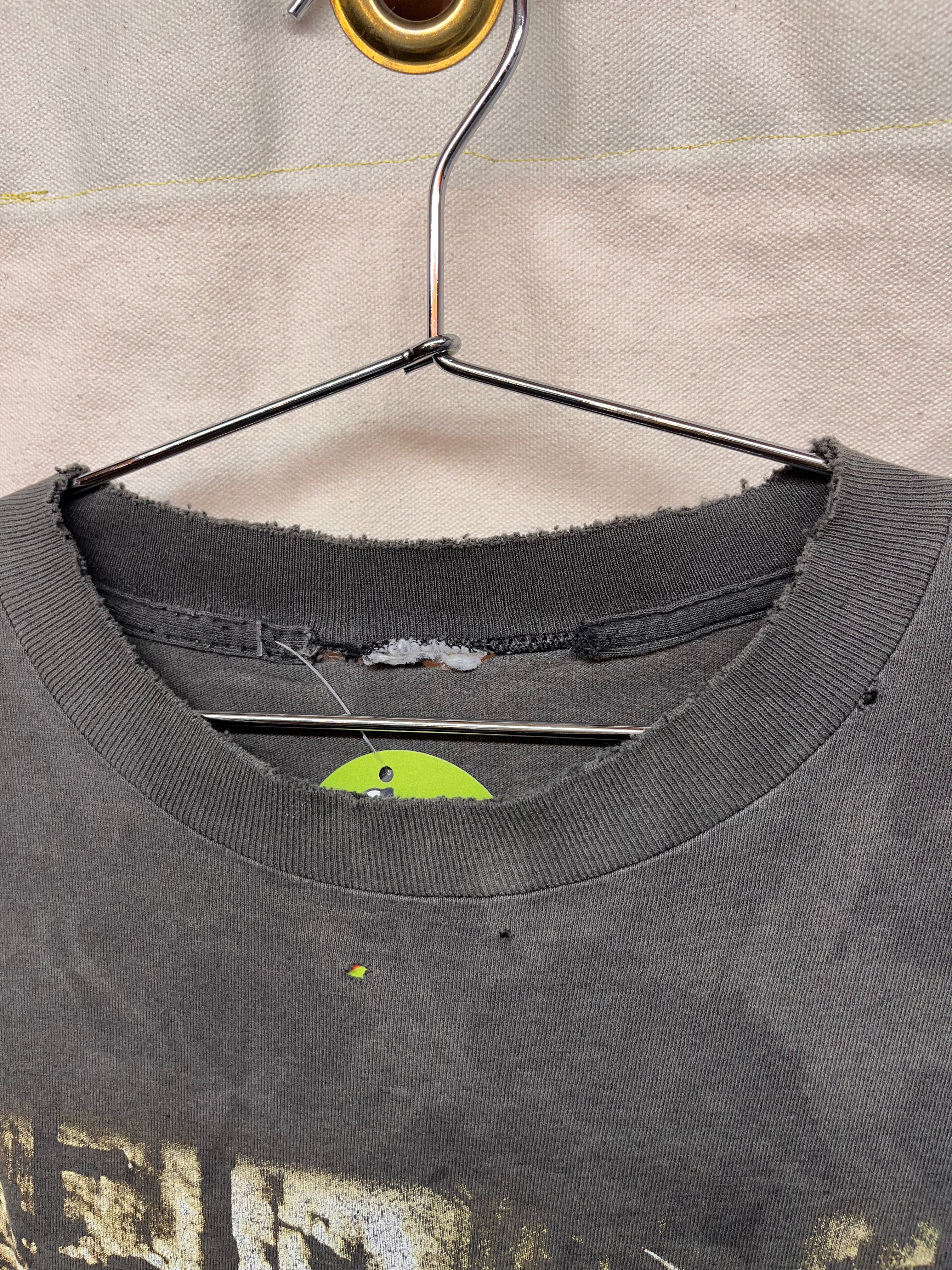 Vintage Metallica 1996 Black Distressed Thrashed Giant Band T-Shirt: XL