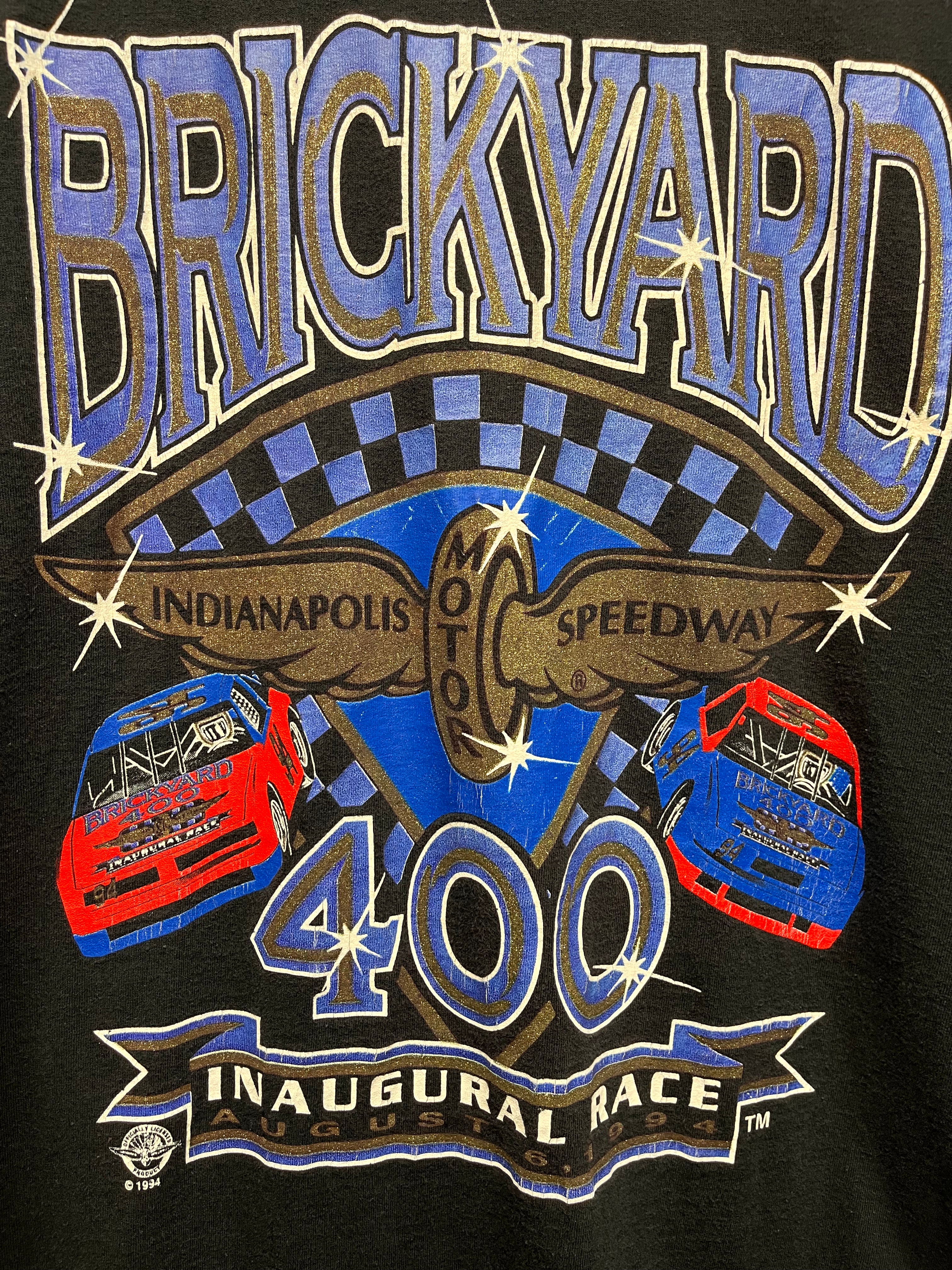 Vintage Brickyard 400 Inaugural Race 1994 IMS NASCAR Racing Black T-Shirt: XL