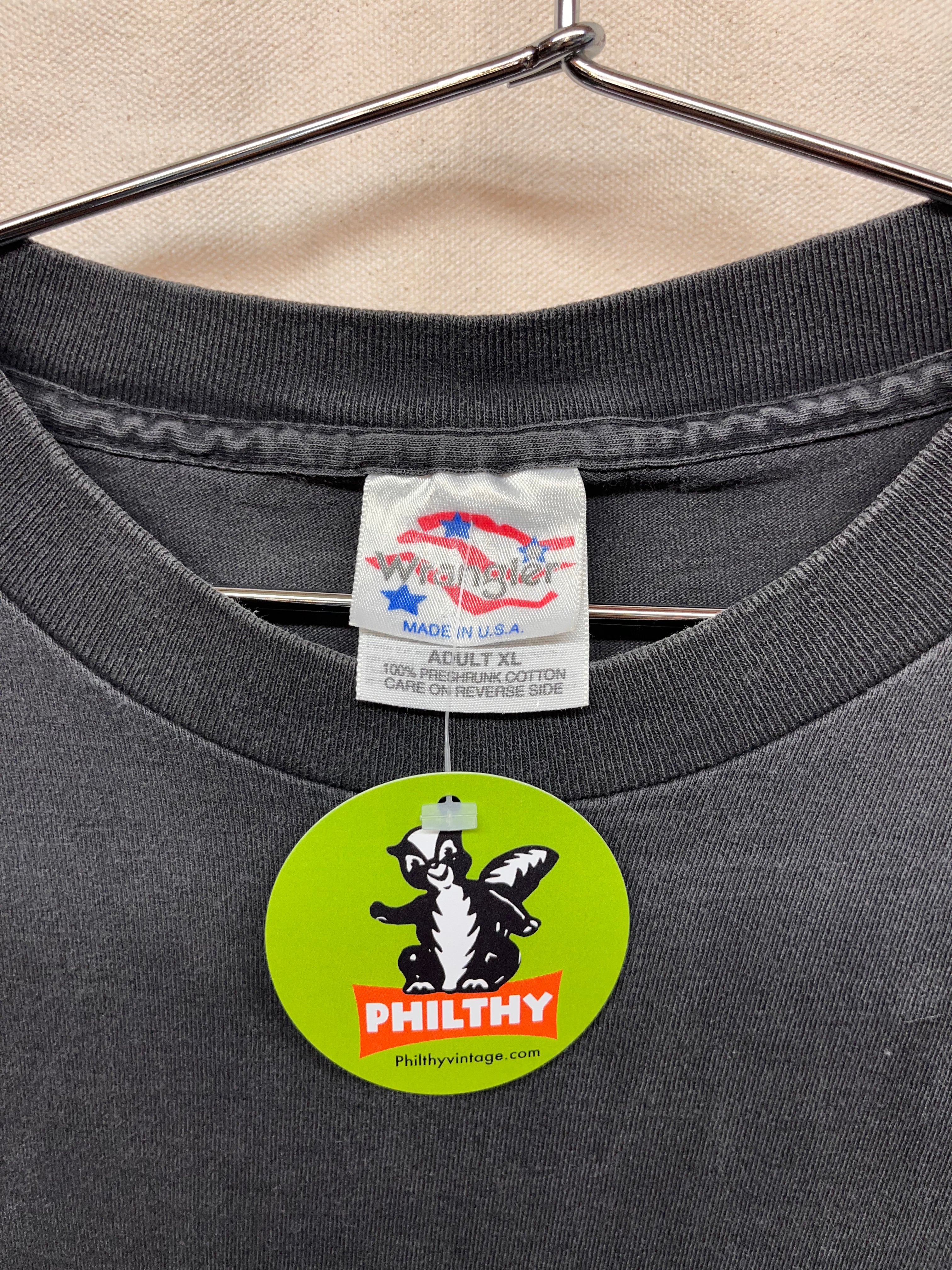 Vintage Wrangler Wild and Free Endangered Species of The West Faded Black T-Shirt: XL