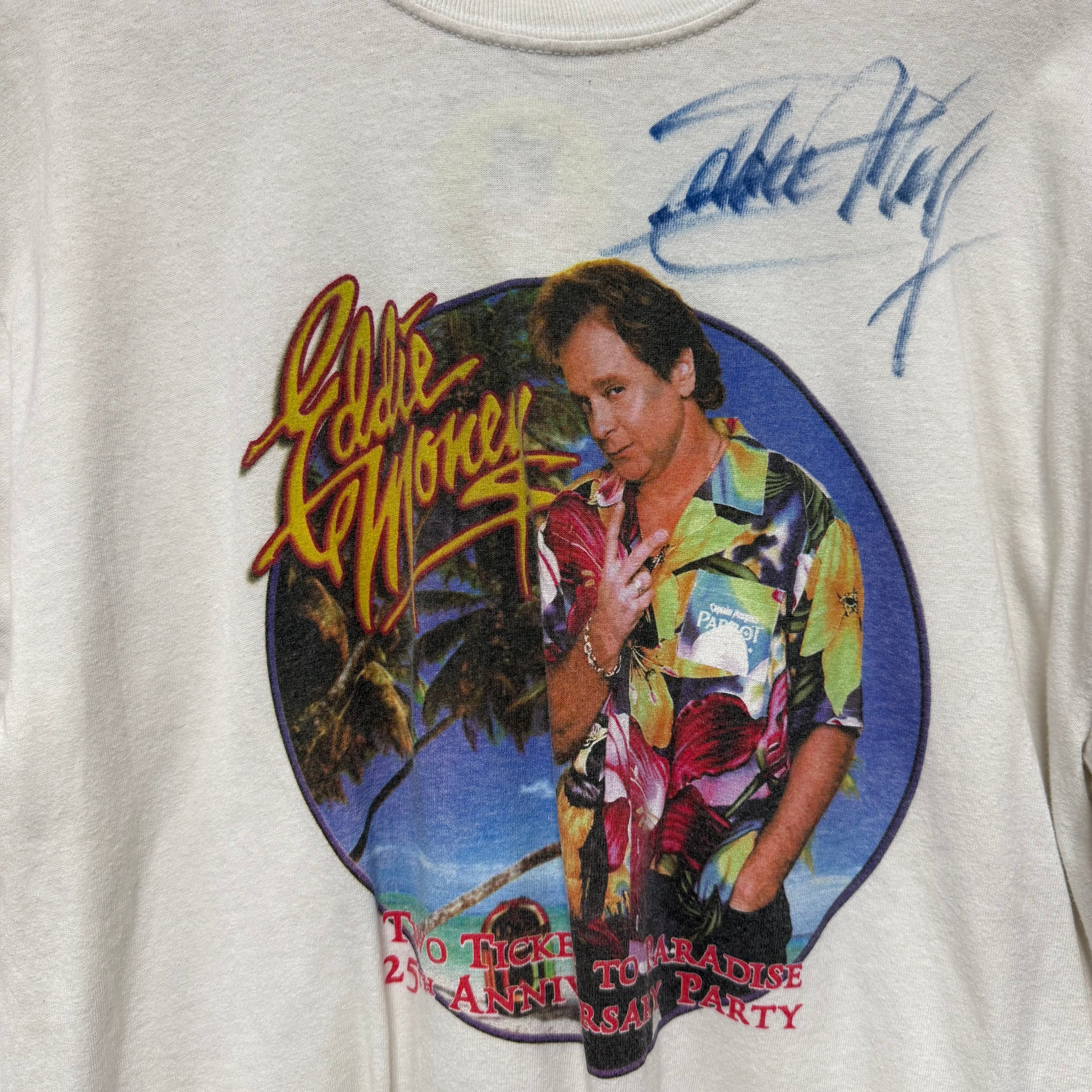 Vintage Signed Eddie Money T-Shirt: L