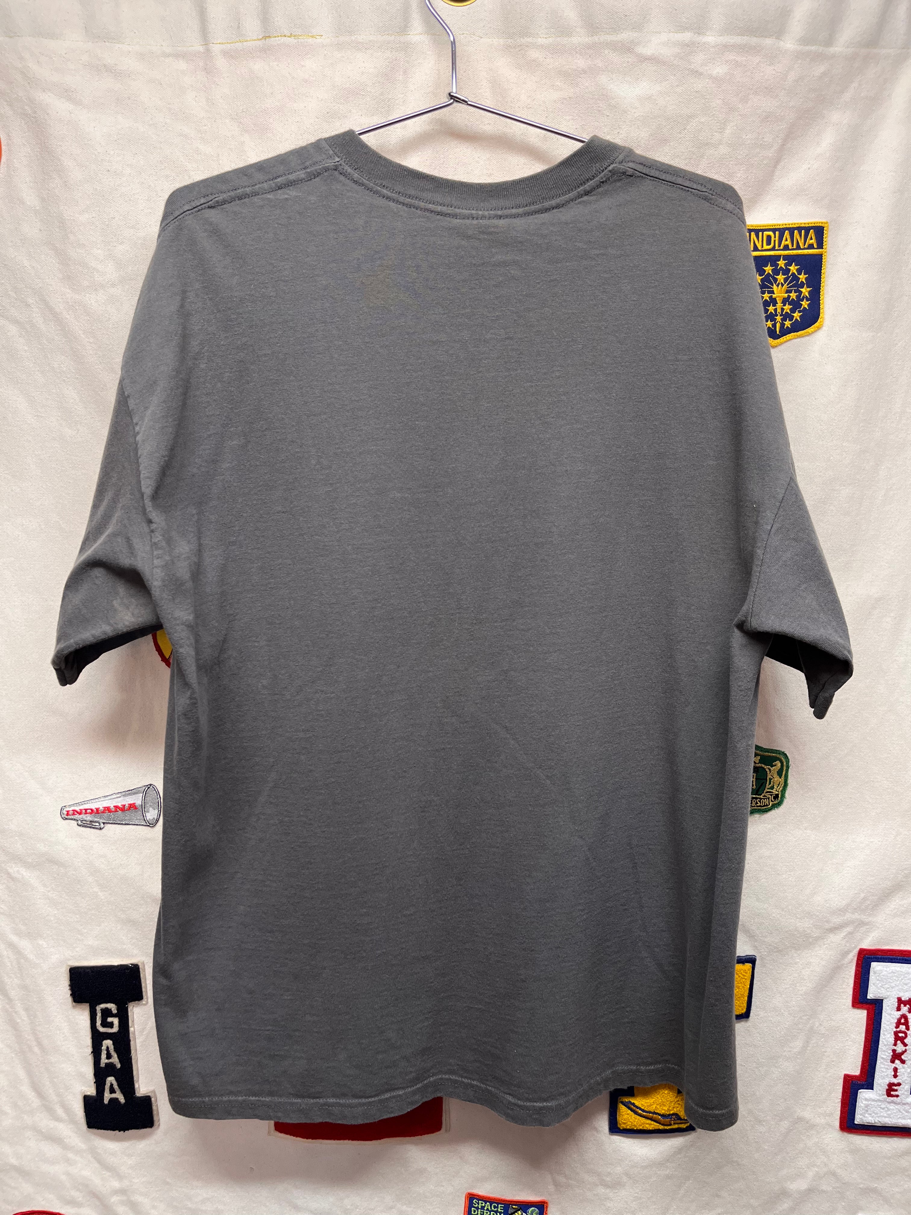 Vintage Slipknot Spray Paint Stencil Grafitti Charcoal Grey Y2K Band T-Shirt: XL