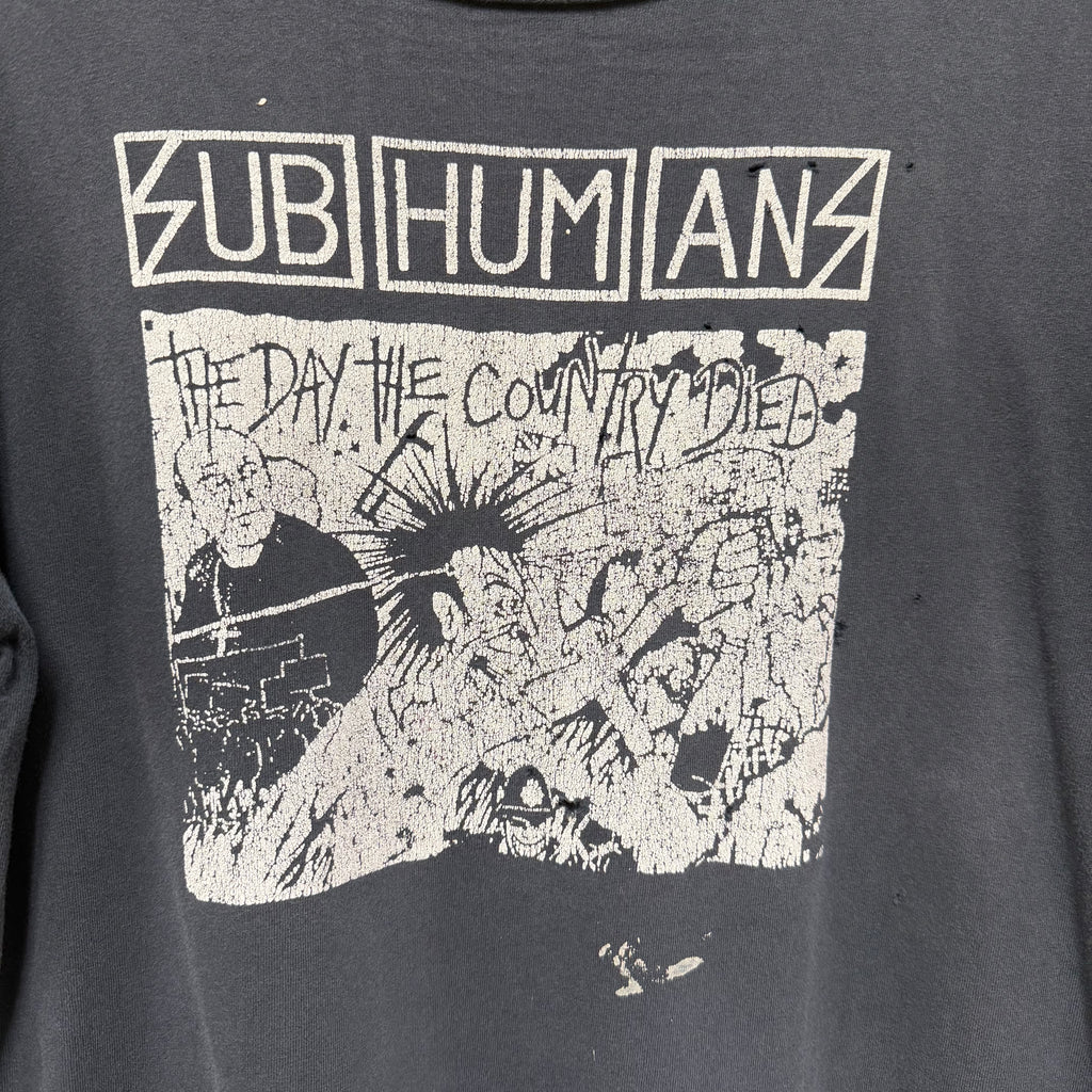 Vintage Subhumans 'The Day The Country Died' Cropped Shirt: XL