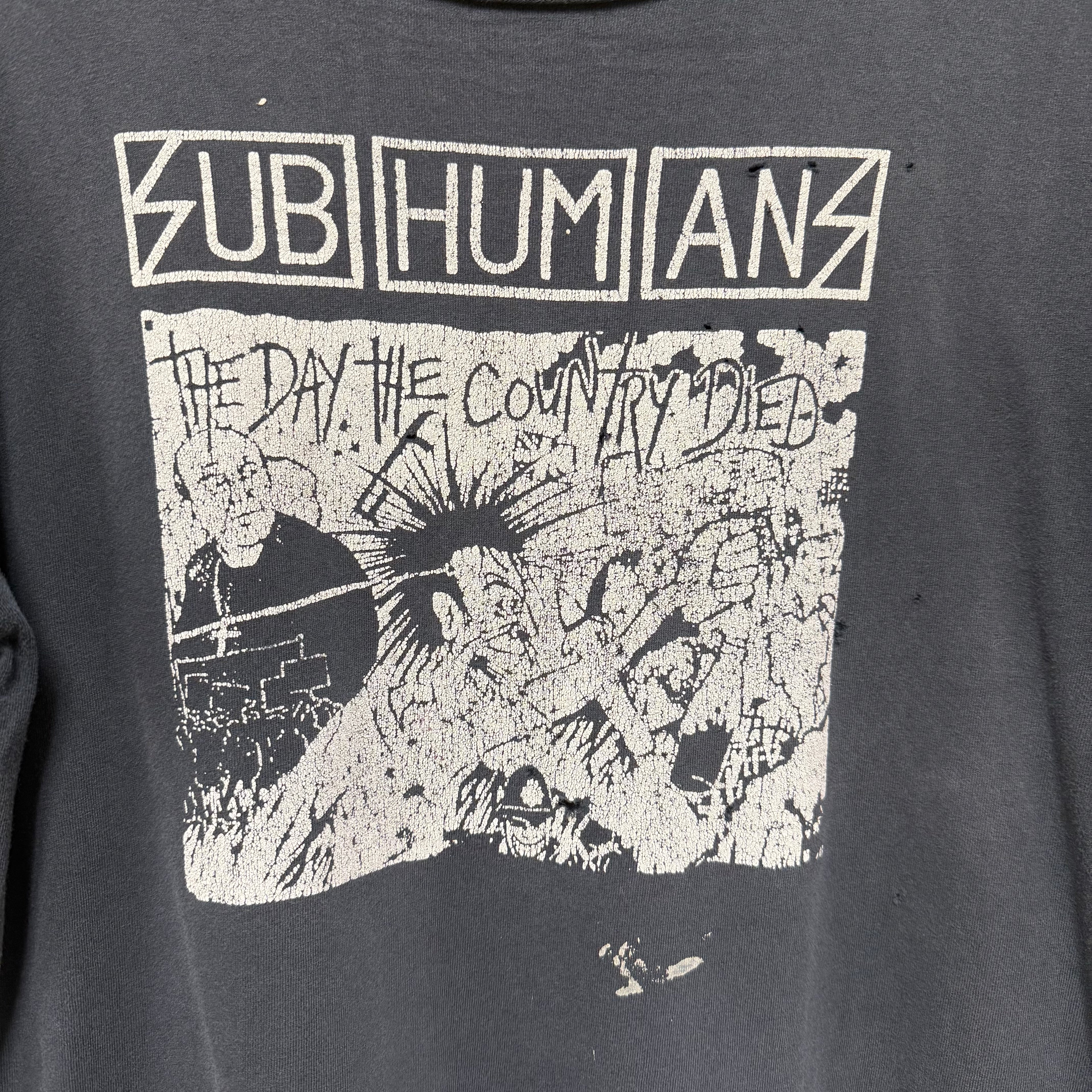 Vintage Subhumans 'The Day The Country Died' Cropped Shirt: XL