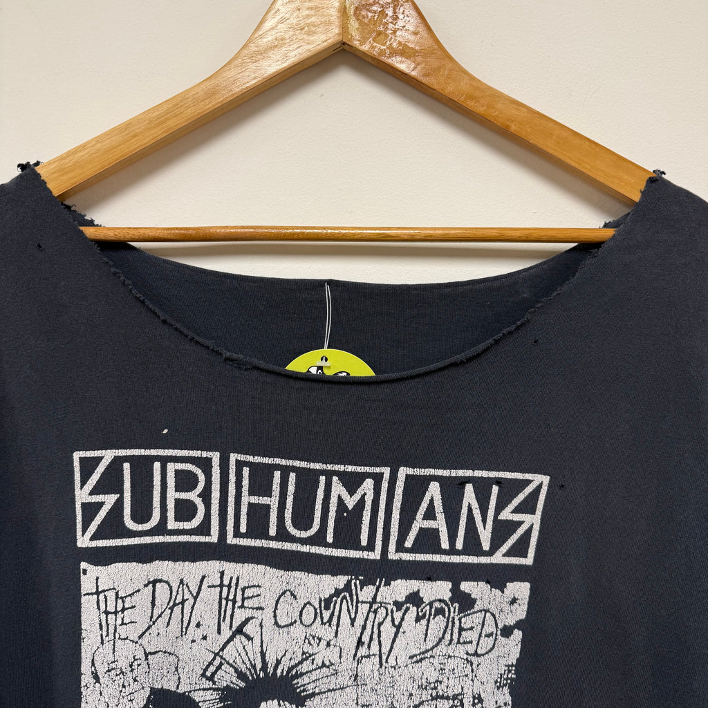 Vintage Subhumans 'The Day The Country Died' Cropped Shirt: XL