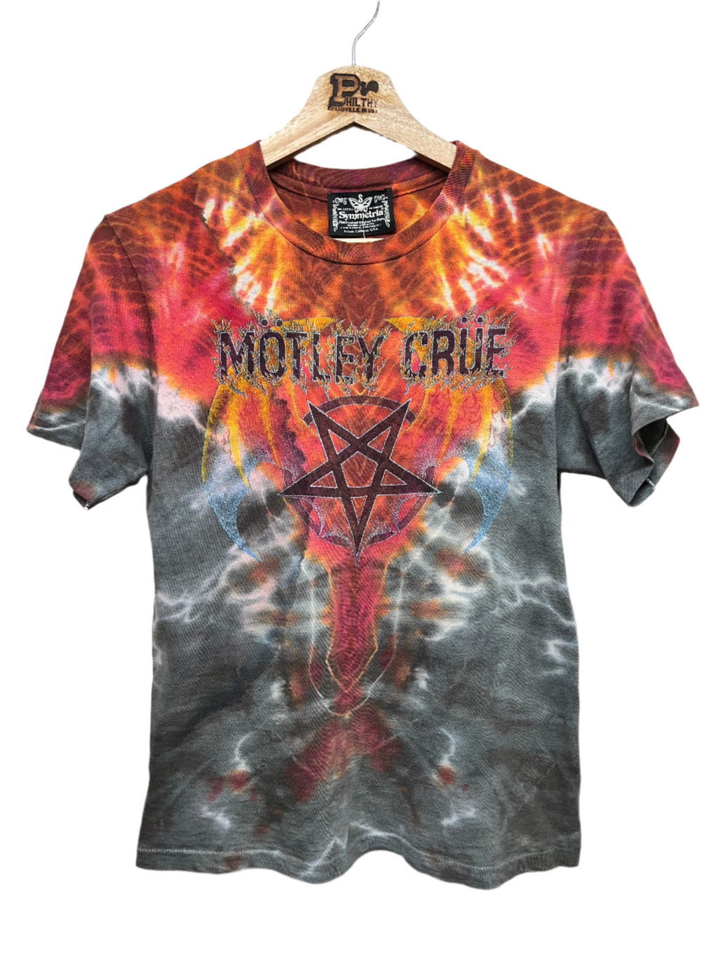 Vintage Motley Crue Symmetria USA 80's Tie-Dye T-Shirt: Small