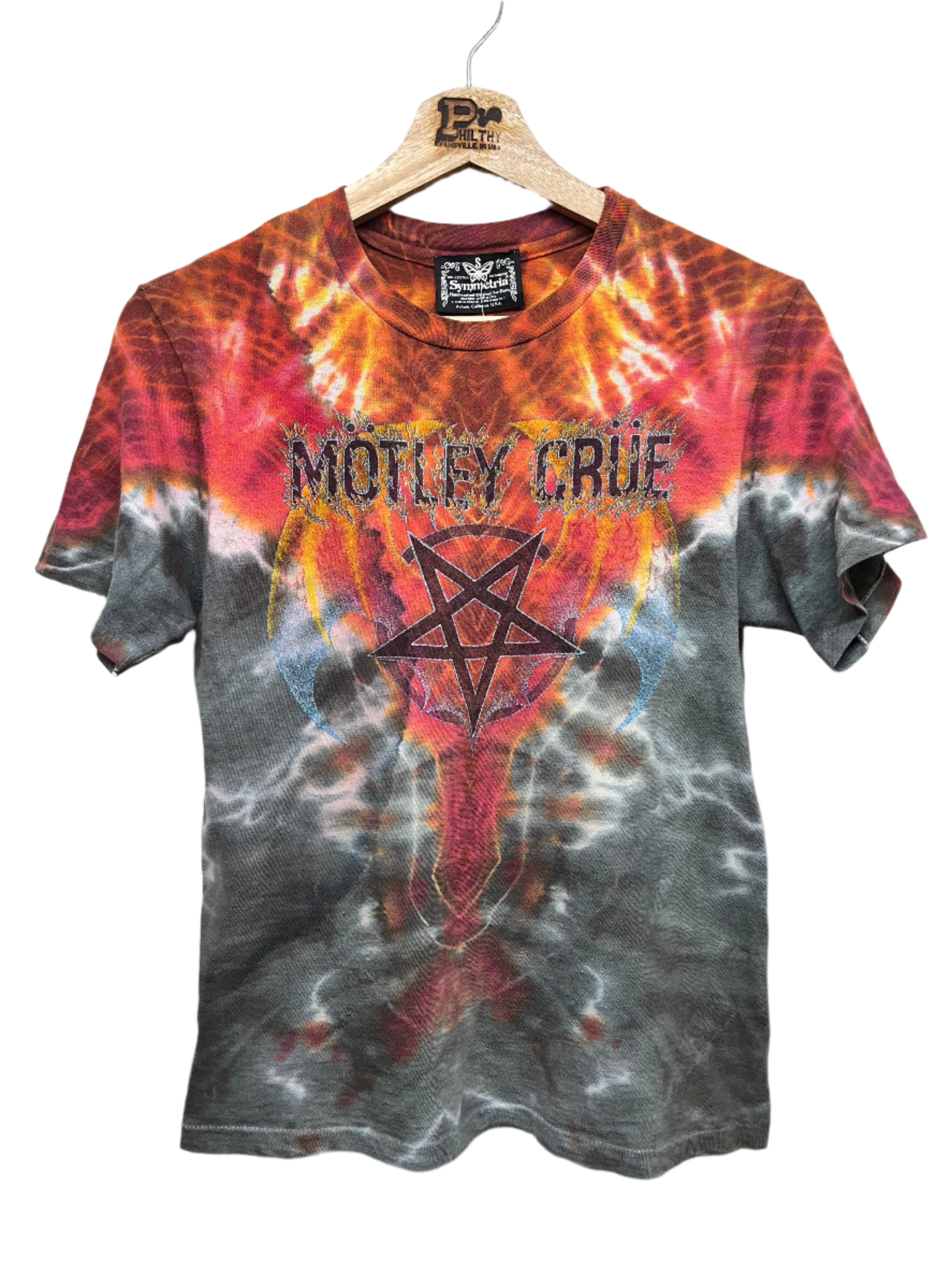Vintage Motley Crue Symmetria USA 80's Tie-Dye T-Shirt: Small