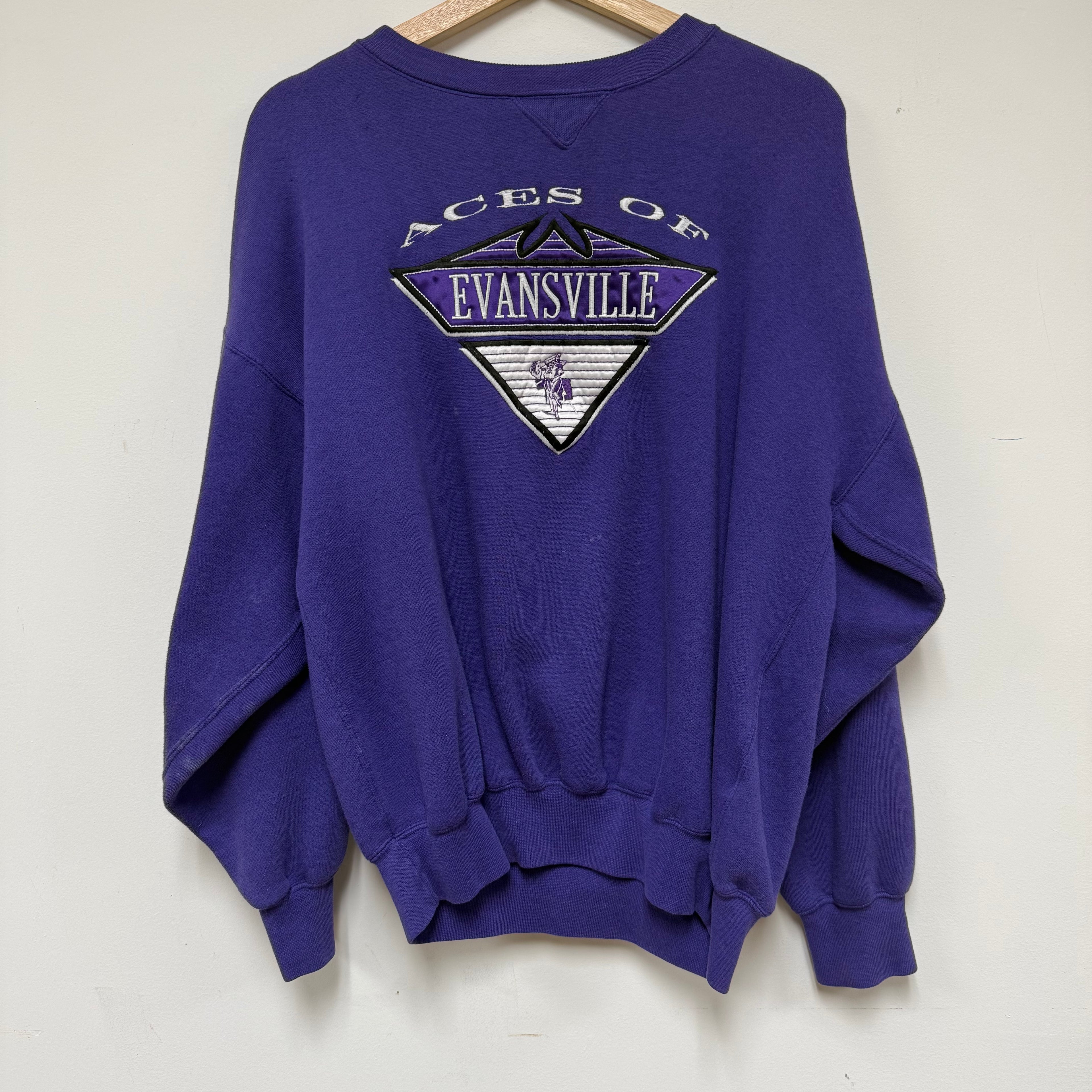 Vintage UE Purple Aces Embroidered Crewneck: L