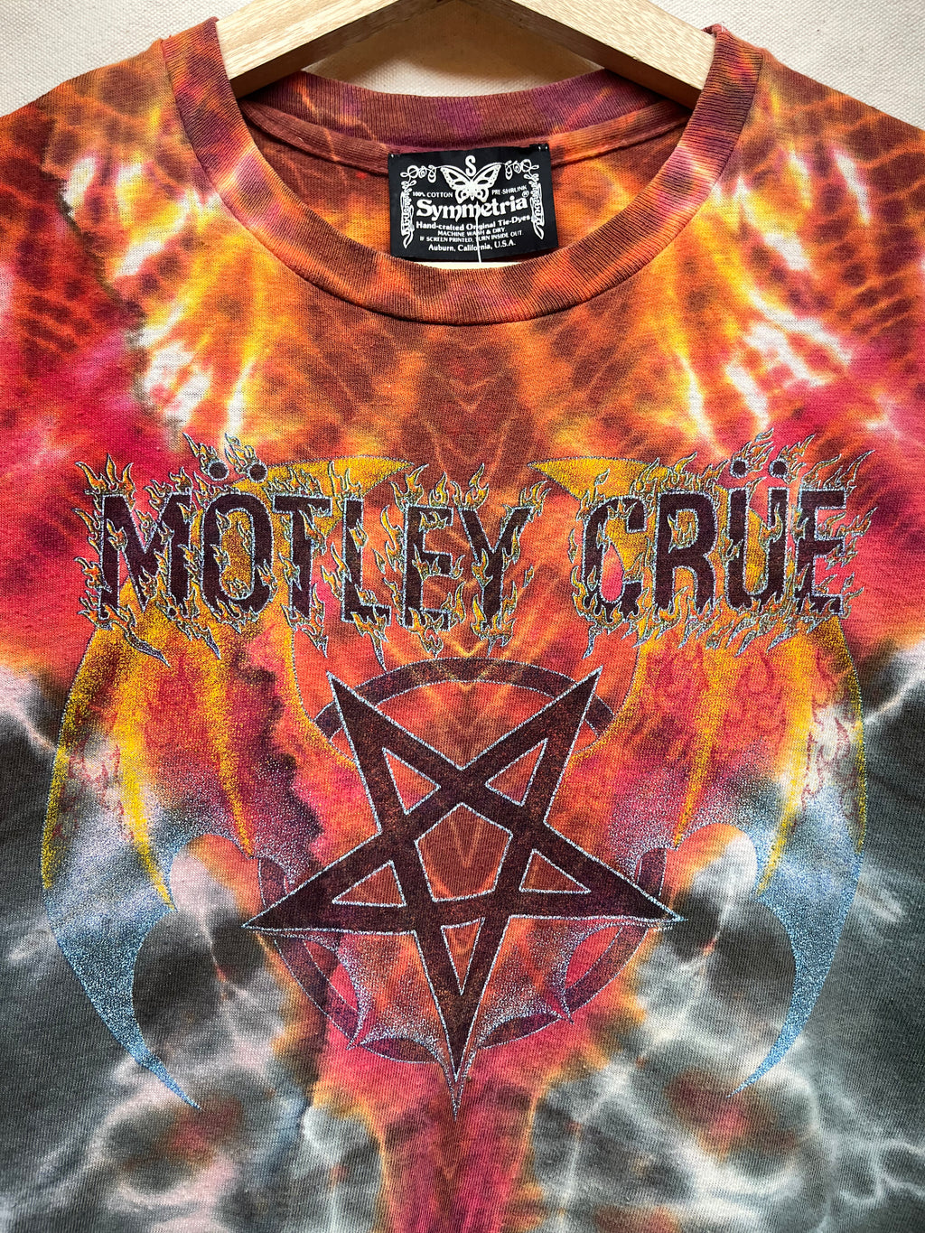 Vintage Motley Crue Symmetria USA 80's Tie-Dye T-Shirt: Small