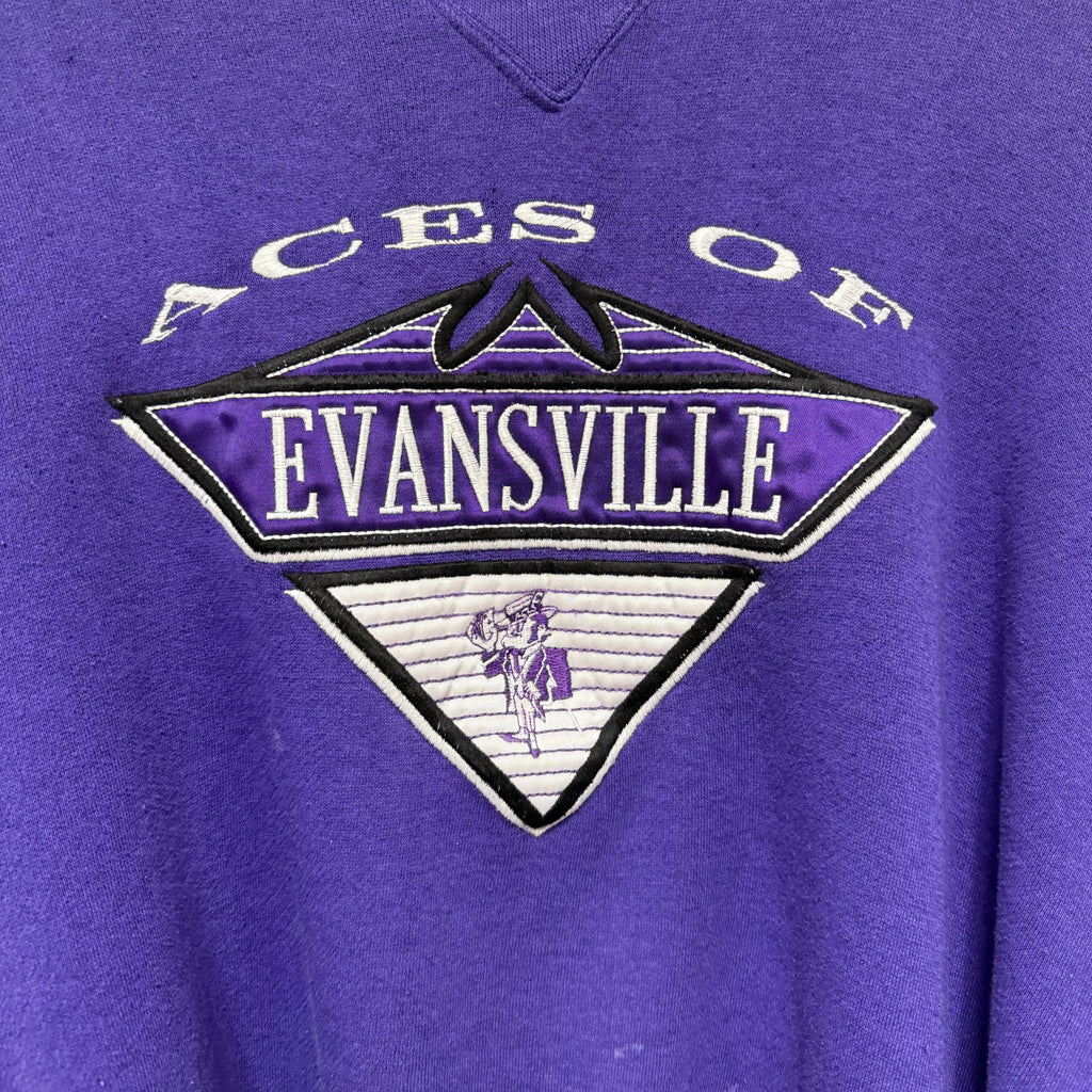 Vintage UE Purple Aces Embroidered Crewneck: L
