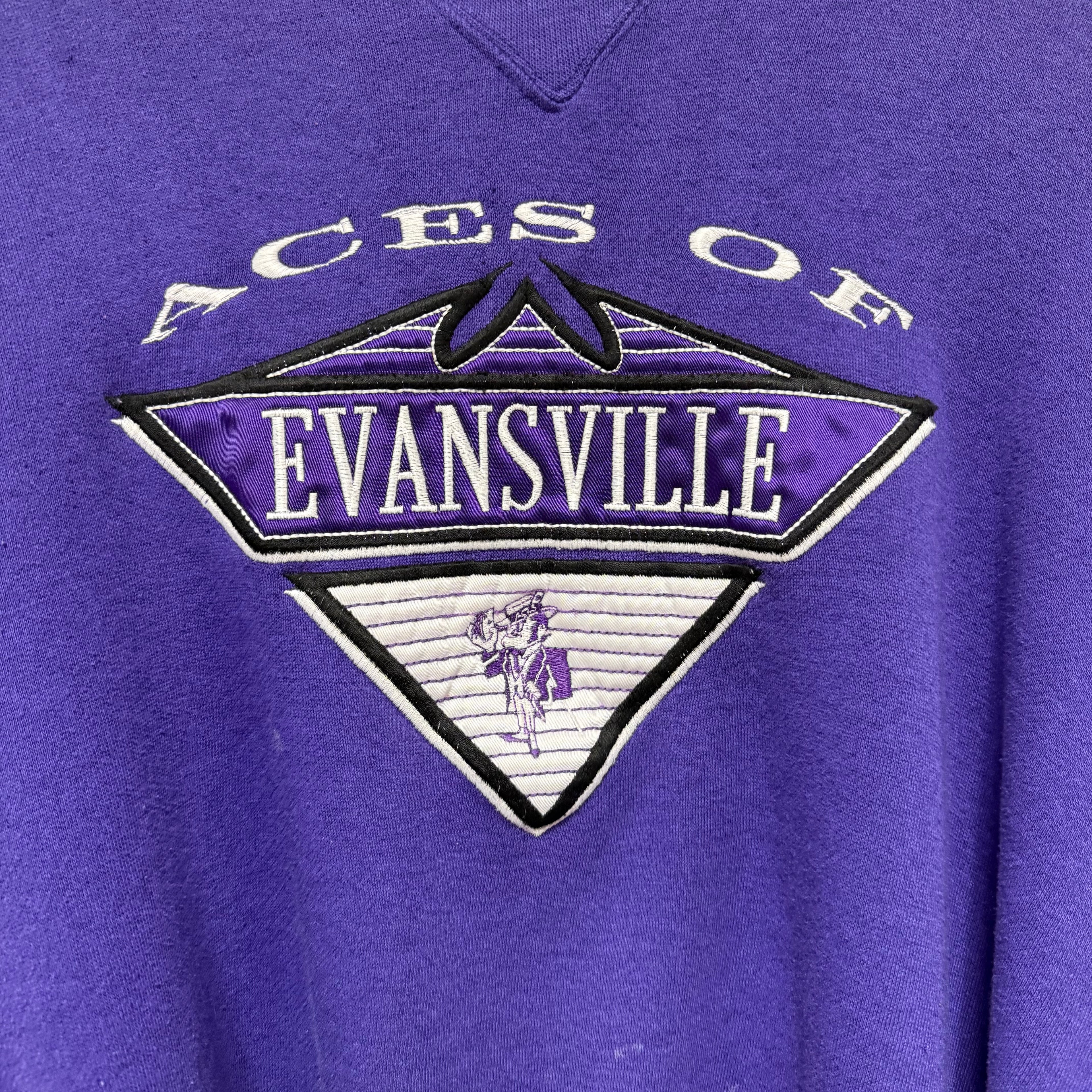 Vintage UE Purple Aces Embroidered Crewneck: L