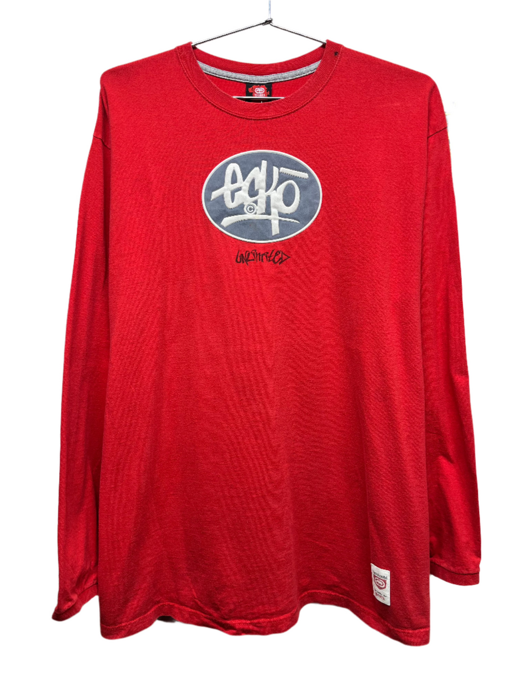 Vintage Marc Ecko Unlimited Y2K USA Longsleeve Red T-Shirt: Medium