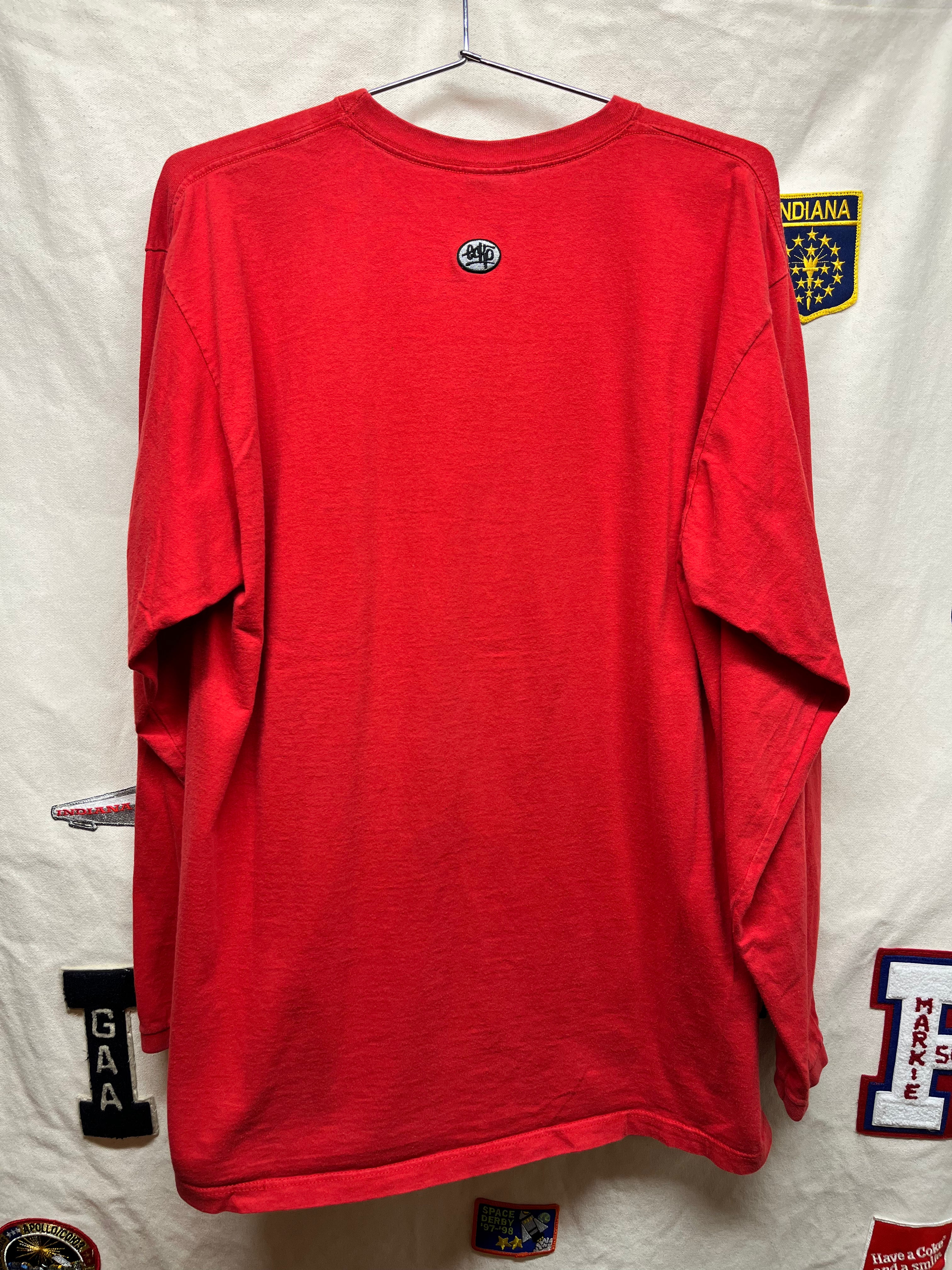 Vintage Marc Ecko Unlimited Y2K USA Longsleeve Red T-Shirt: Medium