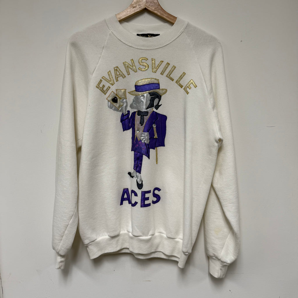 Vintage Bedazzled Evansville Aces UE Crewneck: L