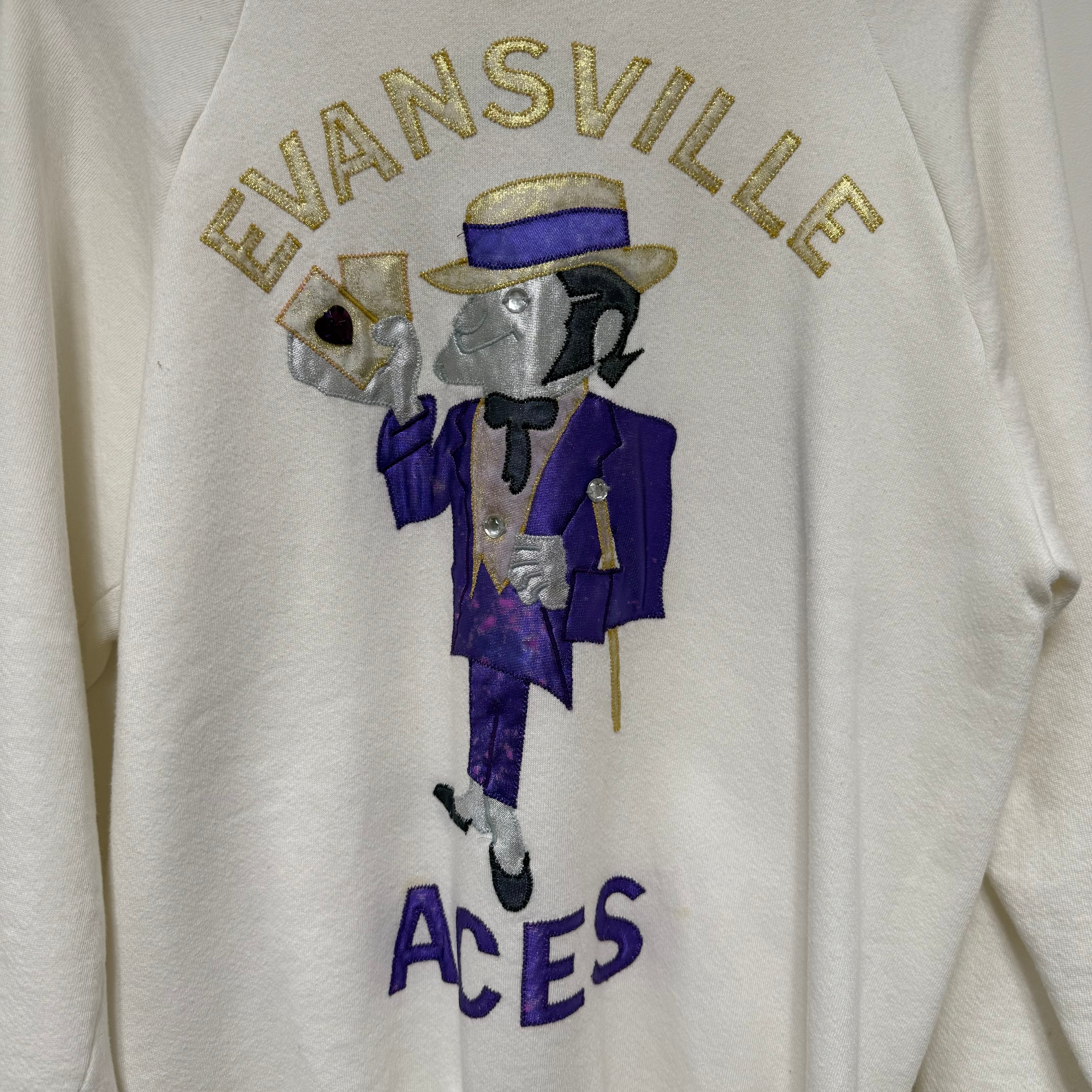 Vintage Bedazzled Evansville Aces UE Crewneck: L