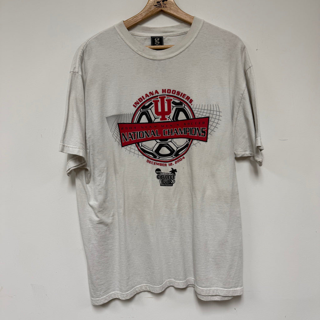 Vintage 2004 IU Hoosier NCAA Soccer Championship T-Shirt: XL