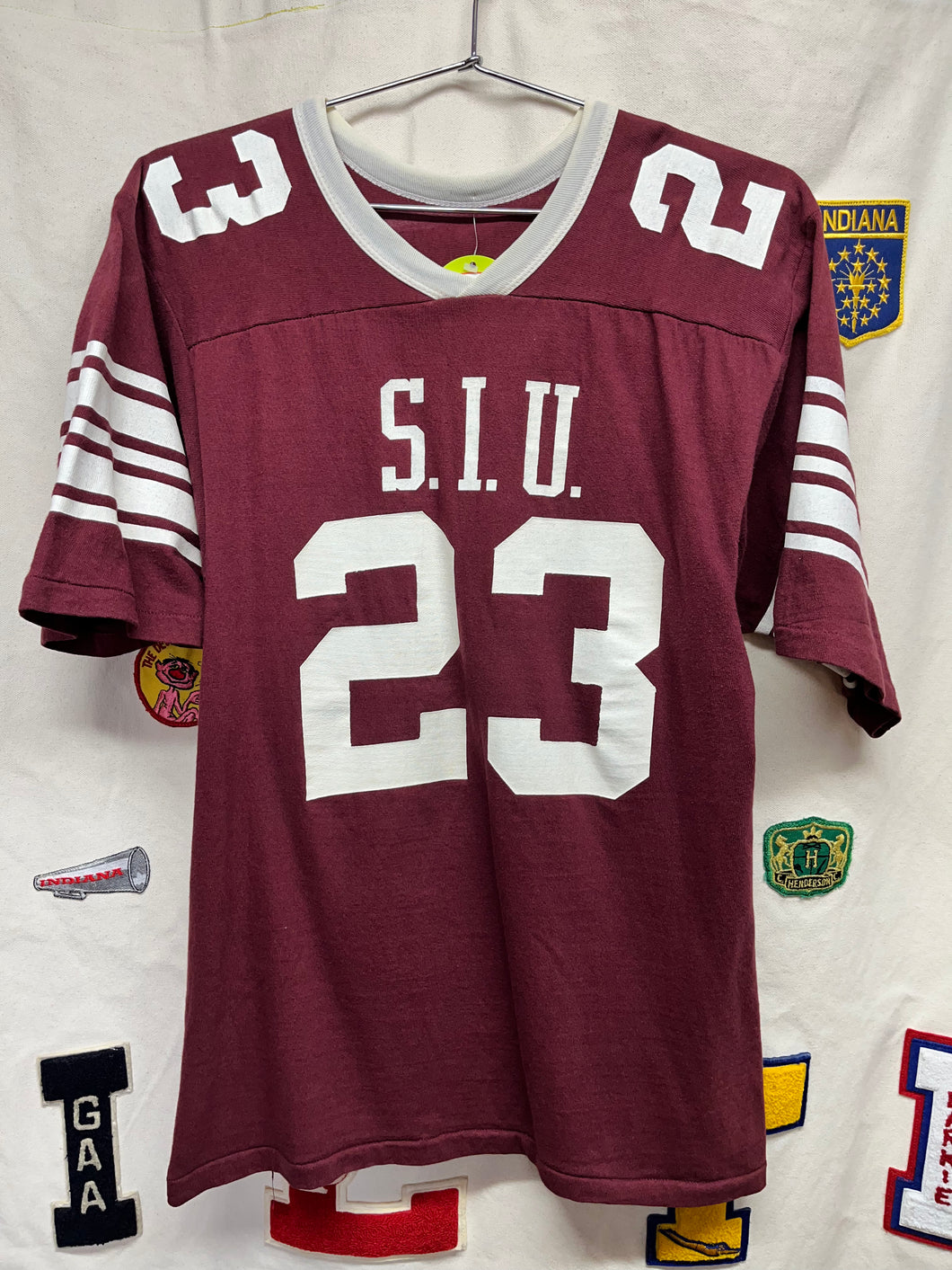 Vintage Southern Illinois University Salukis SIU Cotton Football Jersey Russell 70s' T-Shirt: Medium