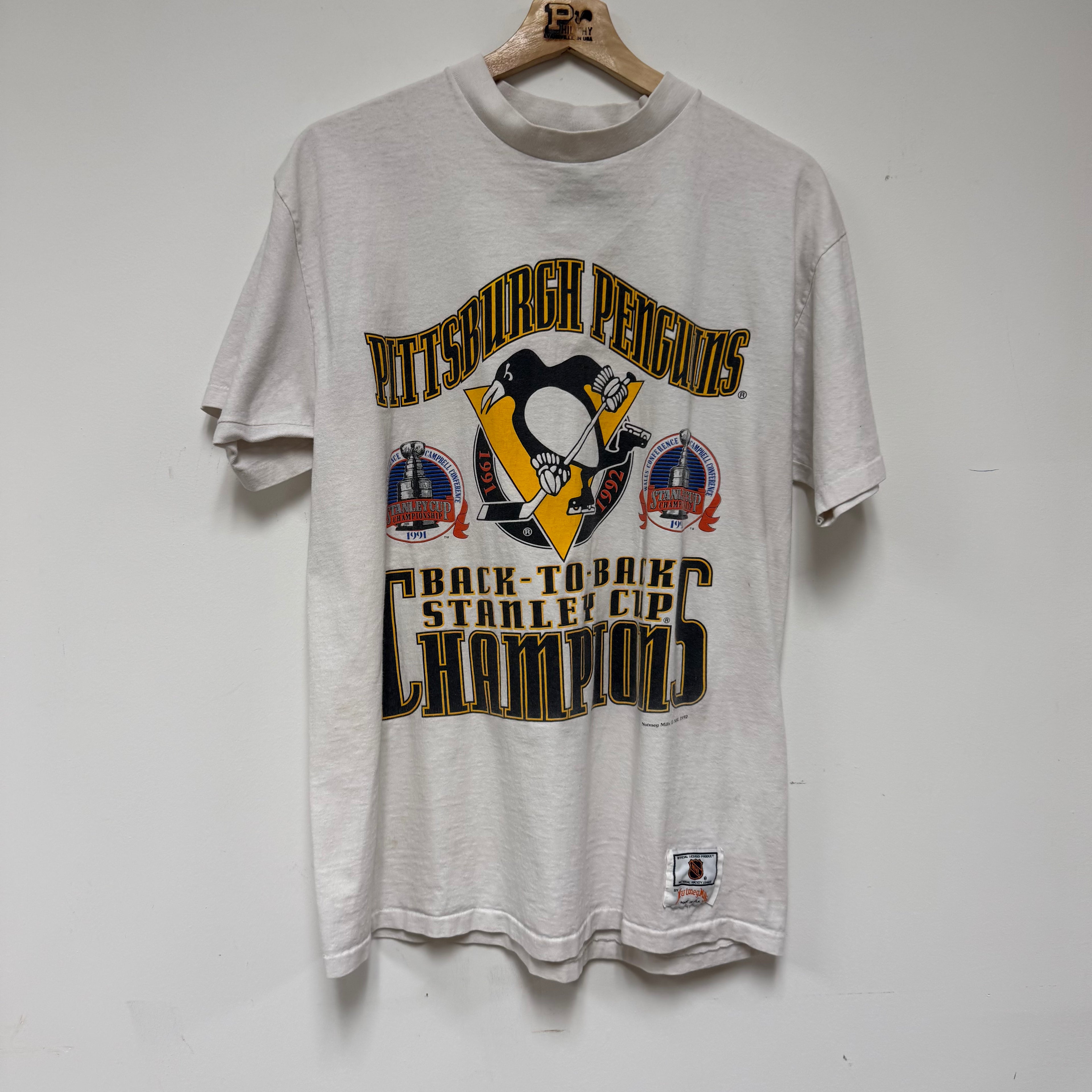 Vintage Pittsburgh Penguins Stanley Cup Champions T-Shirt: L/XL