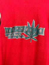 Load image into Gallery viewer, Vintage Durene Marijuana Weed Heat Transfer Funny Red 70&#39;s Jersey T-Shirt: Medium
