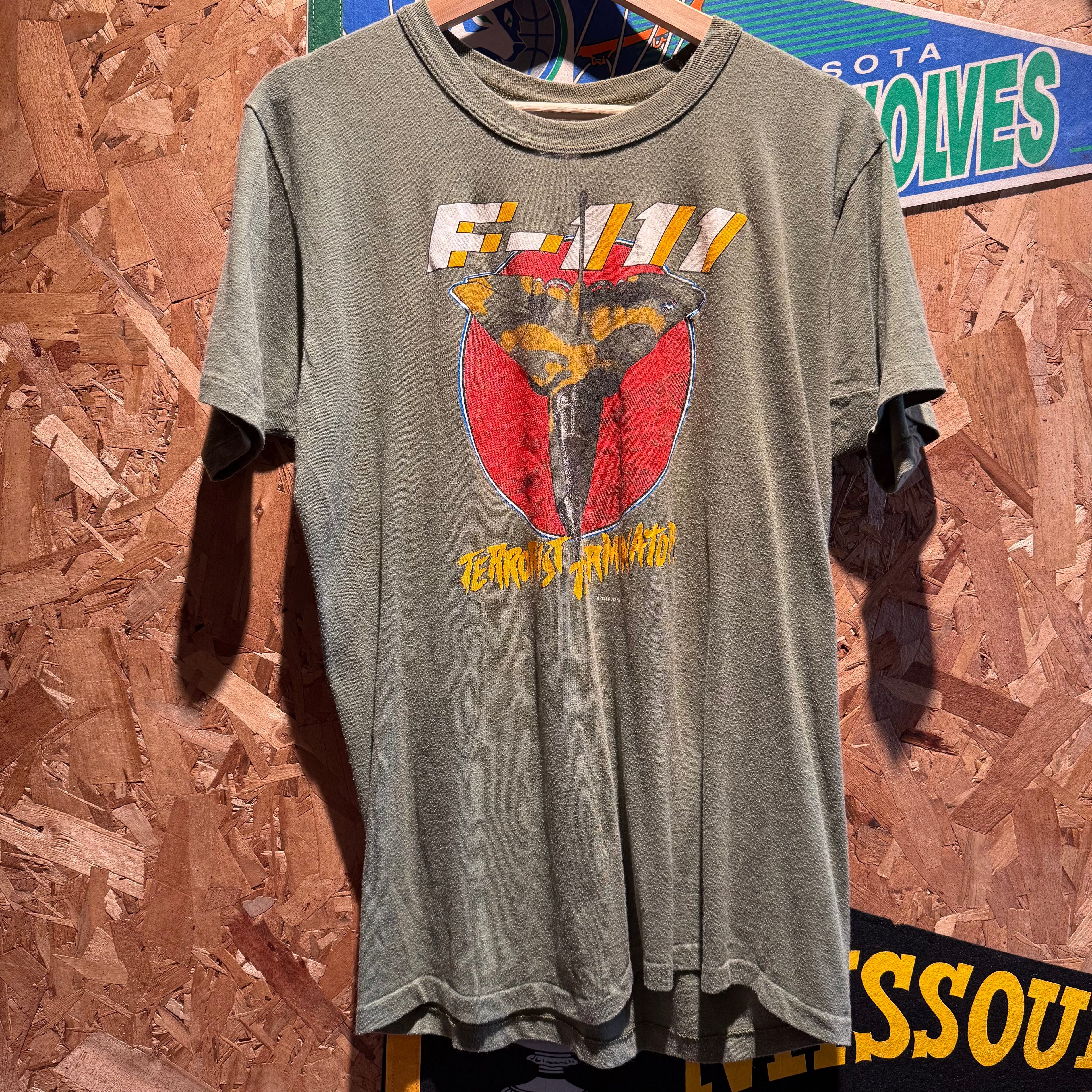Vintage 1986 F-111 "Terrorist Terminator" Single-Stitch T-Shirt: L