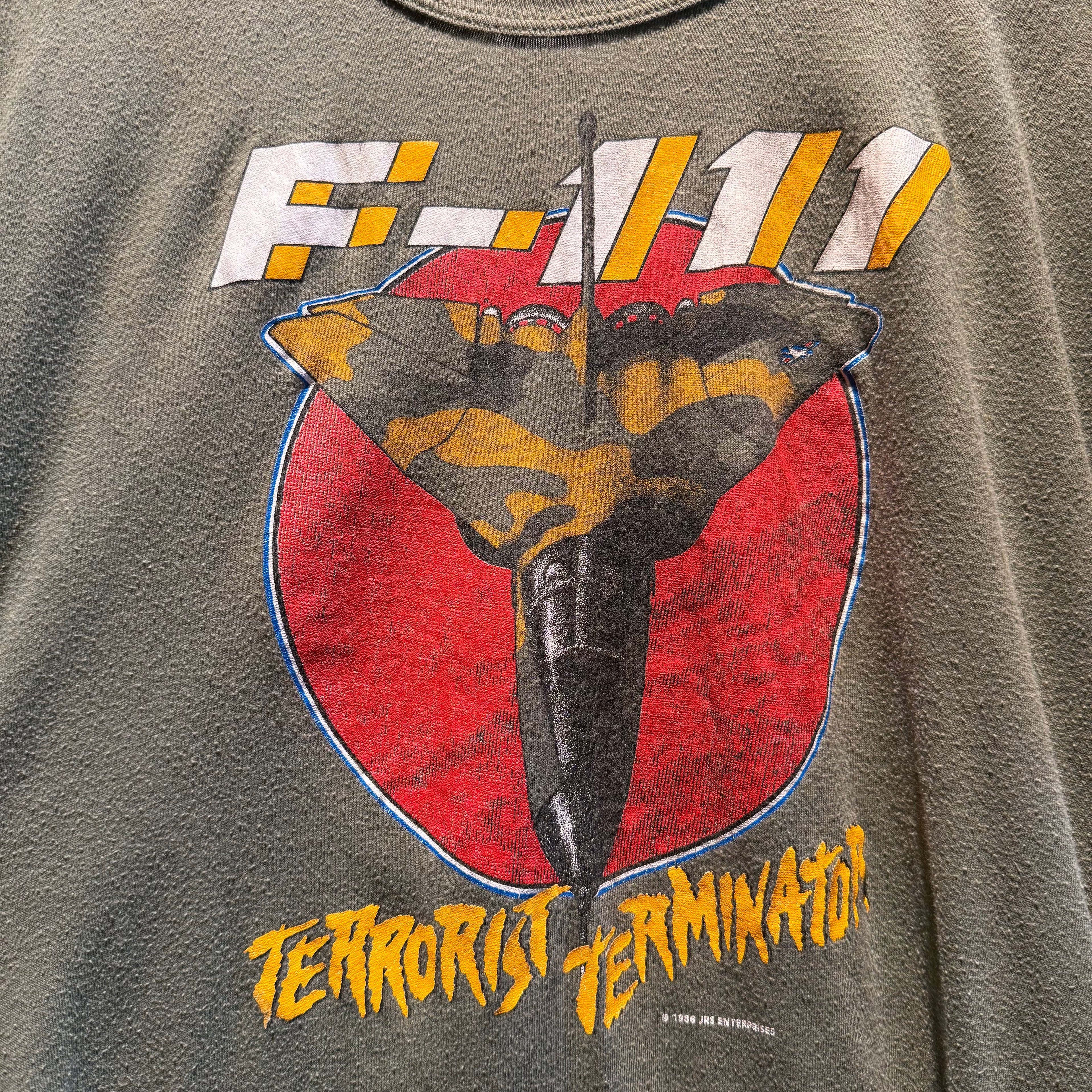 Vintage 1986 F-111 "Terrorist Terminator" Single-Stitch T-Shirt: L