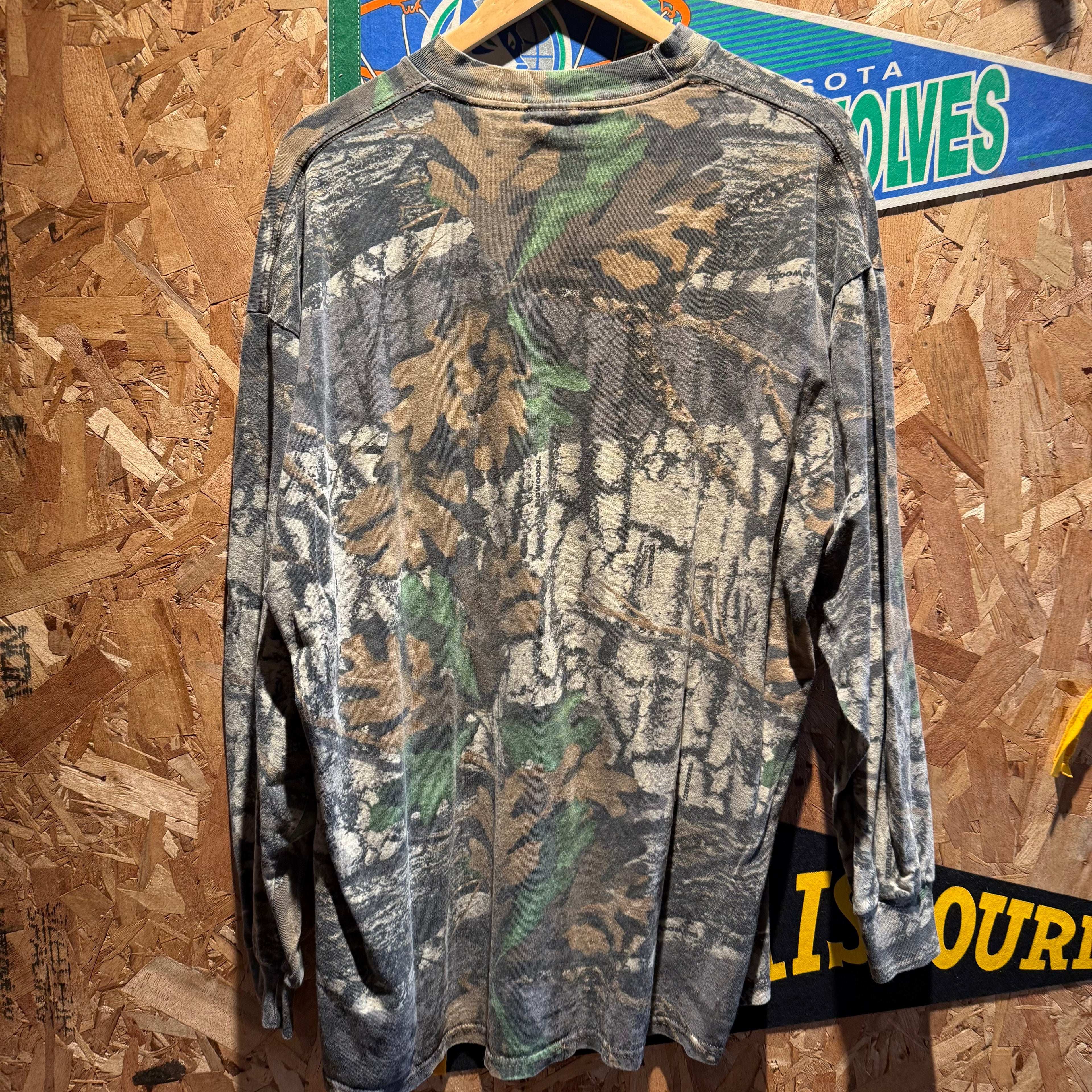 Vintage Camouflage Long Sleeve T-Shirt: XXL