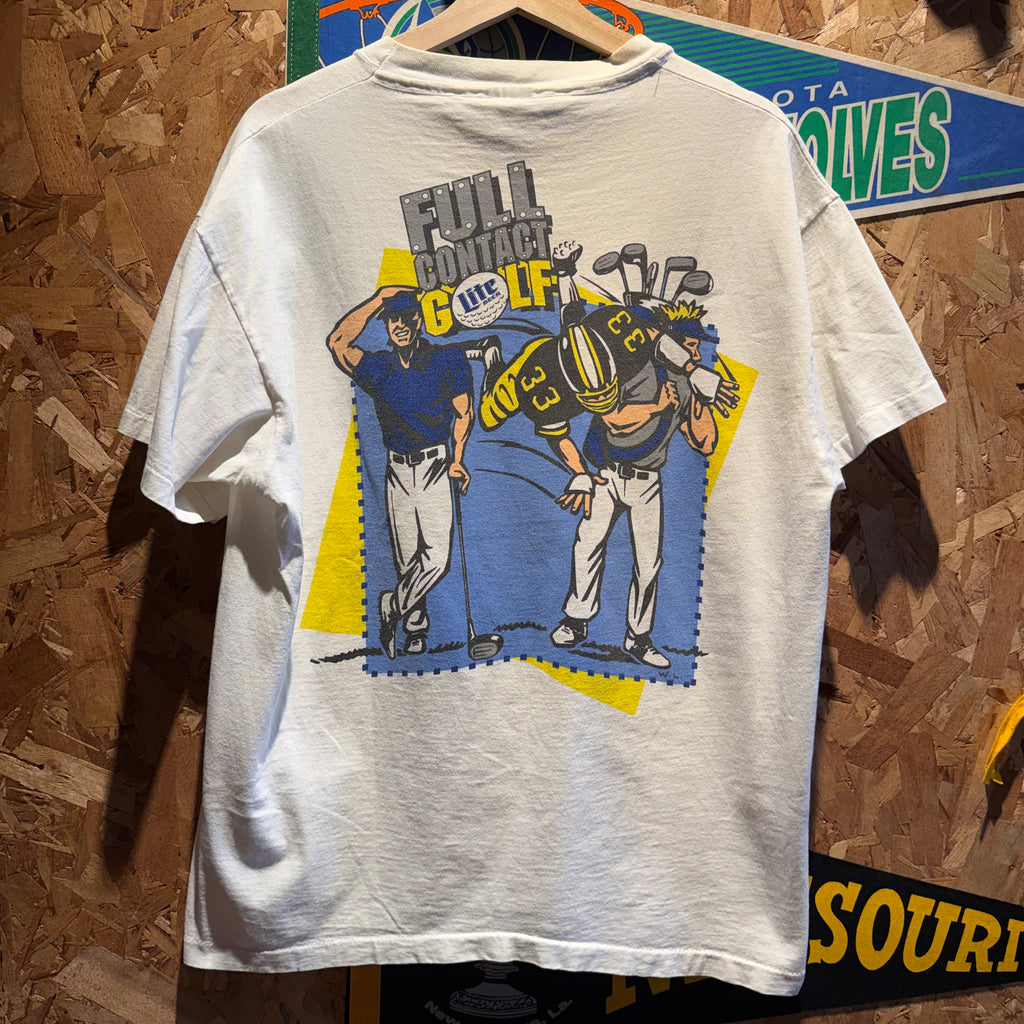 Vintage Miller Lite Beer Golf Graphic T-Shirt: XL