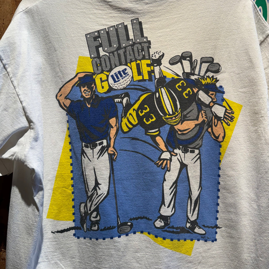 Vintage Miller Lite Beer Golf Graphic T-Shirt: XL