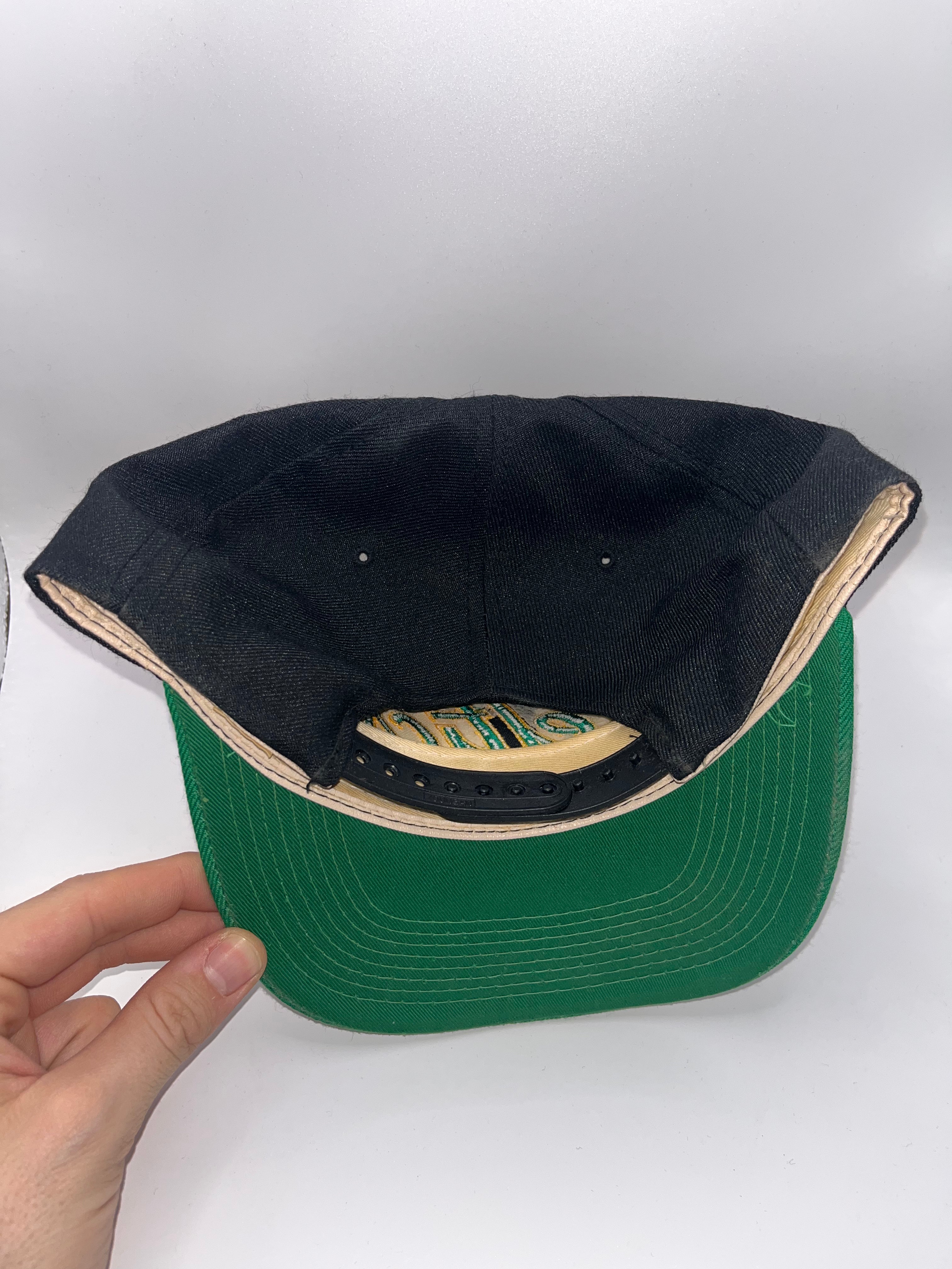 Vintage Boston Celtics Script NBA Sports Specialties Black Green Snapback Hat