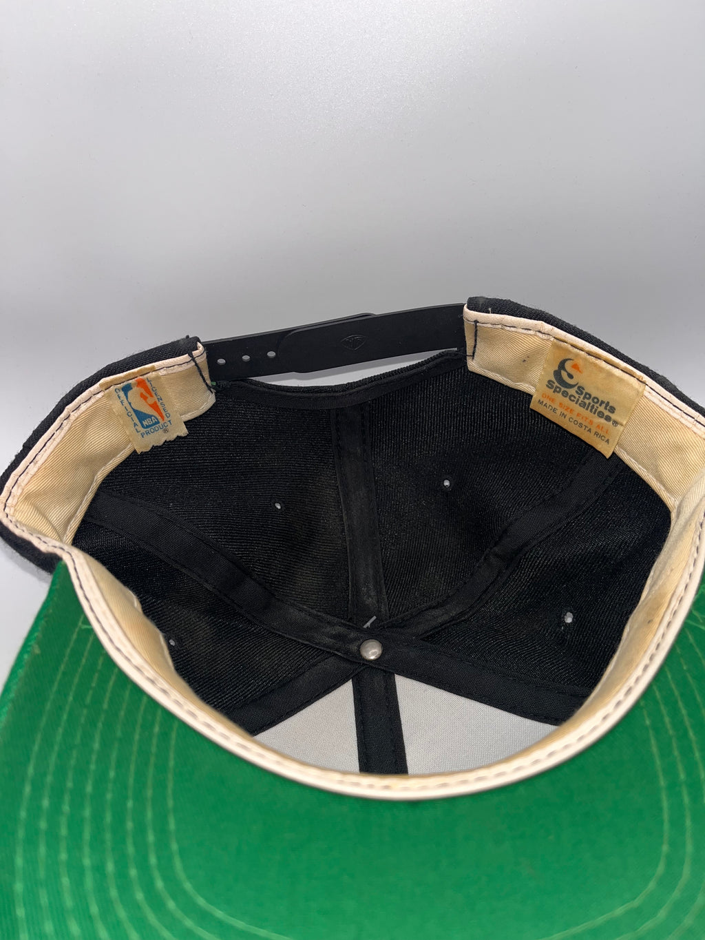 Vintage Boston Celtics Script NBA Sports Specialties Black Green Snapback Hat