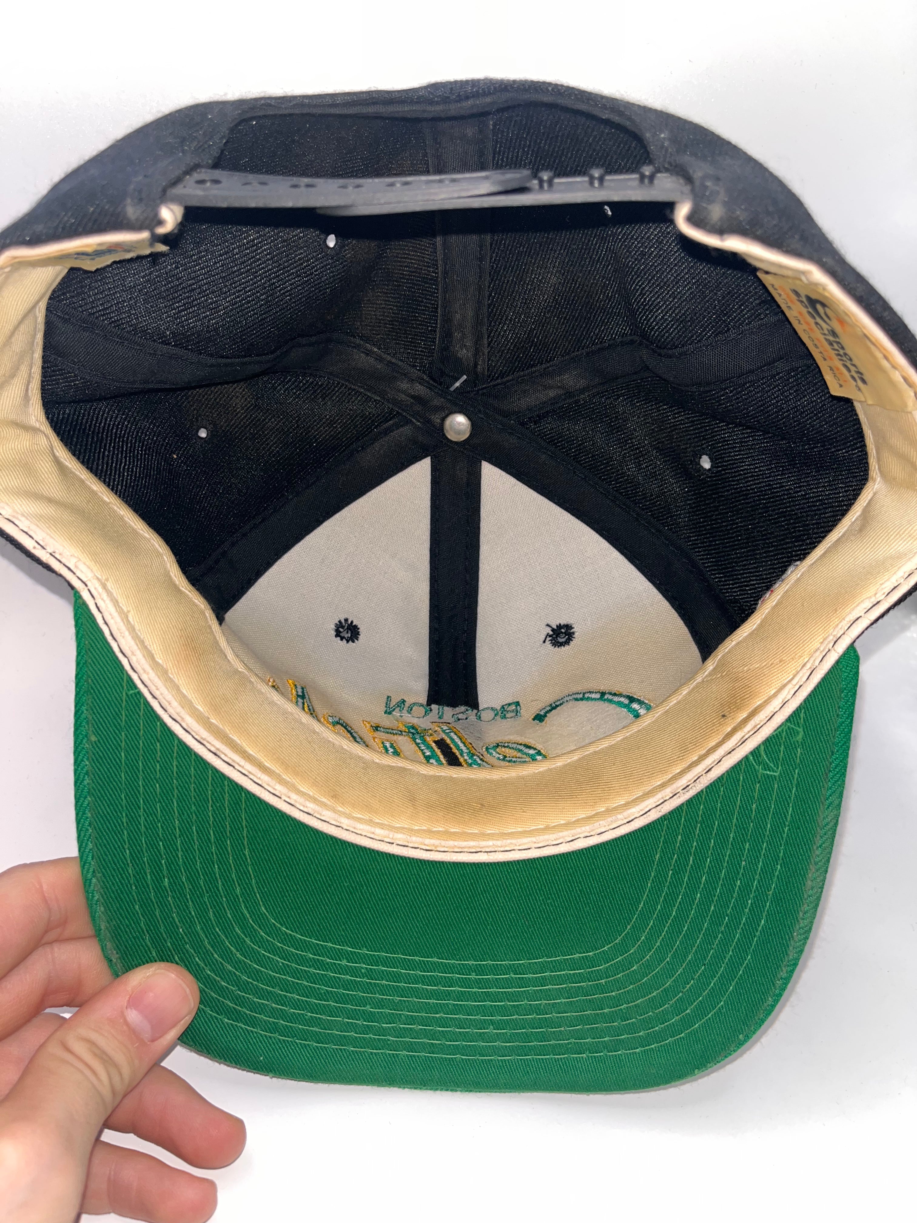 Vintage Boston Celtics Script NBA Sports Specialties Black Green Snapback Hat