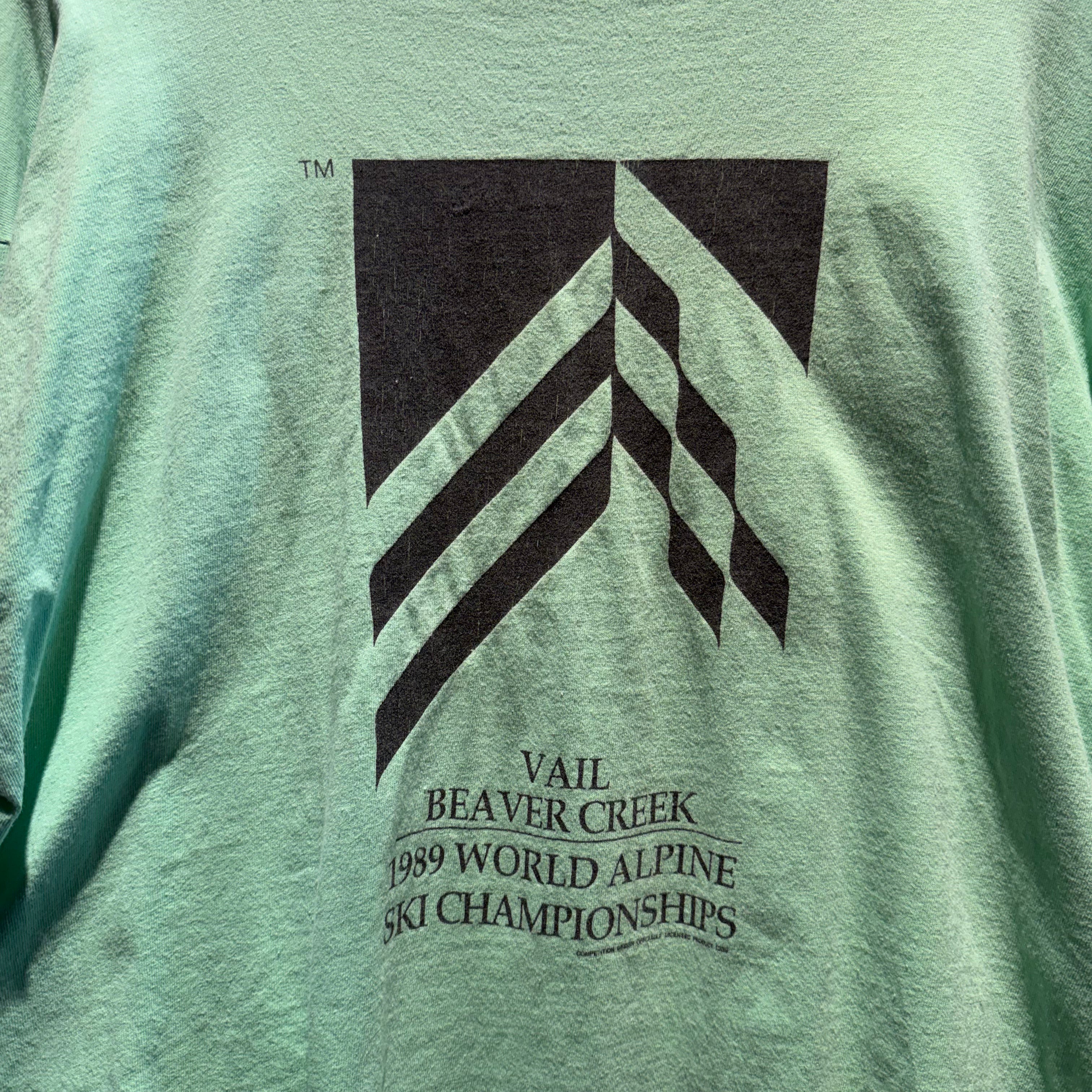 Vintage 1989 World Alpine Ski Championships Long Sleeve T-Shirt: XL