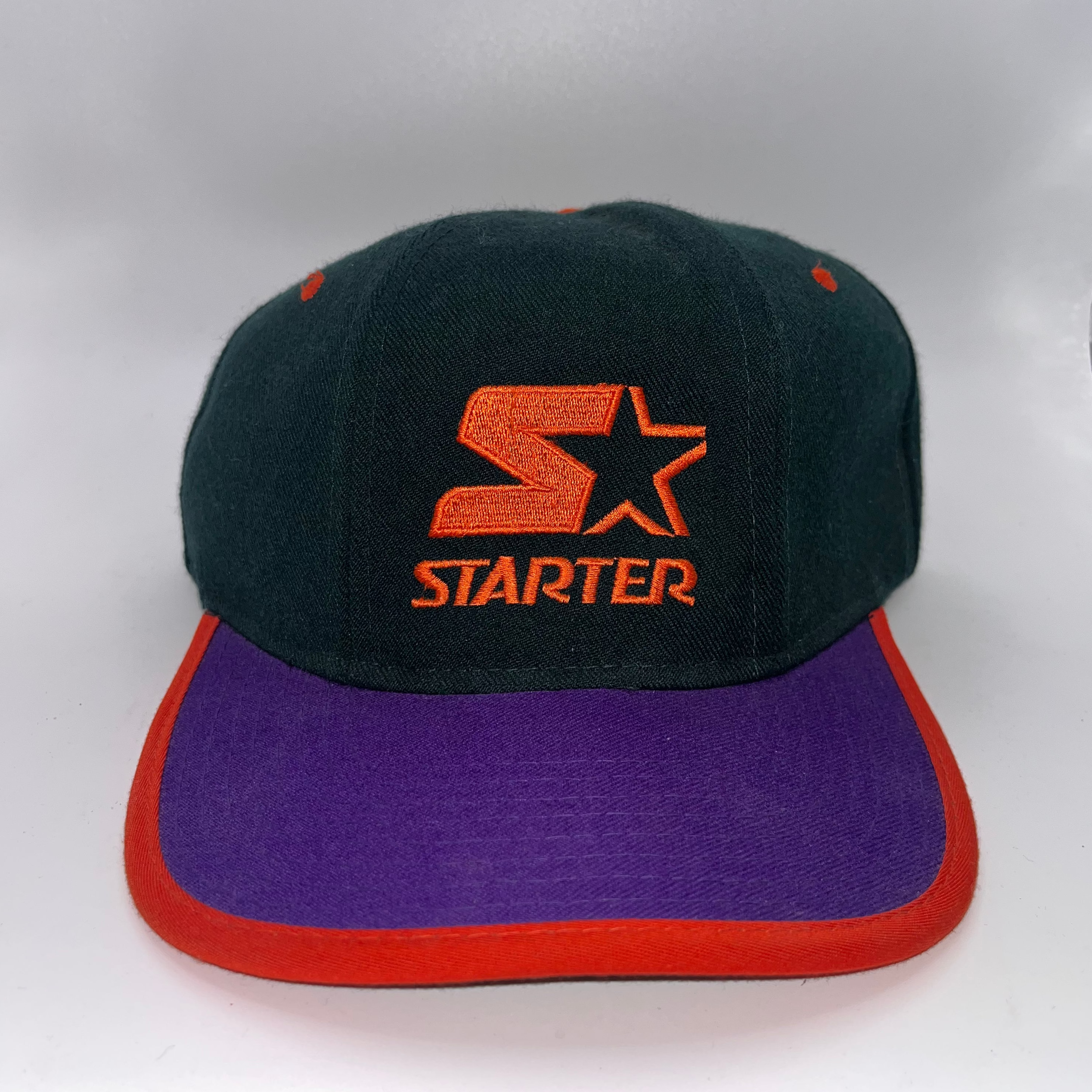 Vintage Starter Green Purple Orange Tri Power Wool 90's Logo Snapback Hat