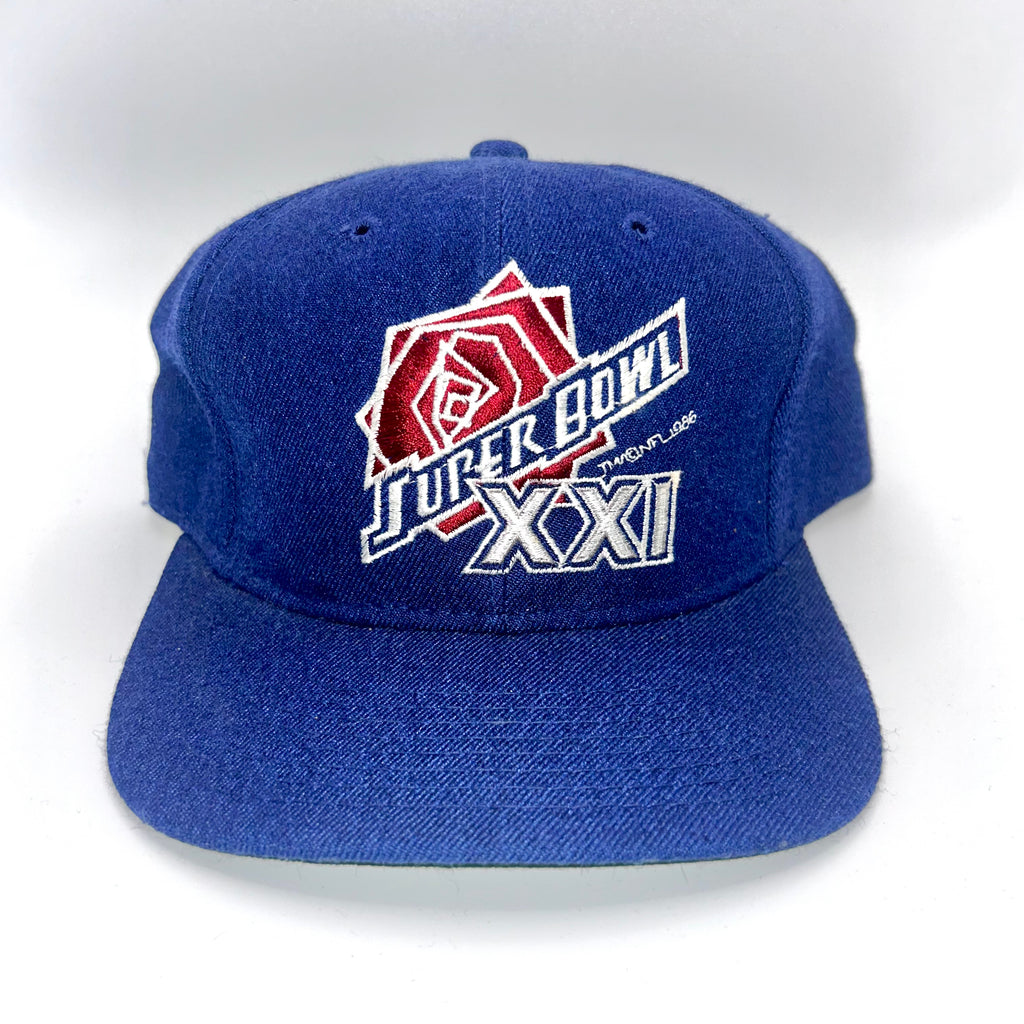 Vintage NFL Super Bowl XXI 1986 Sports Specialties Pro Blue Wool Snapback Hat