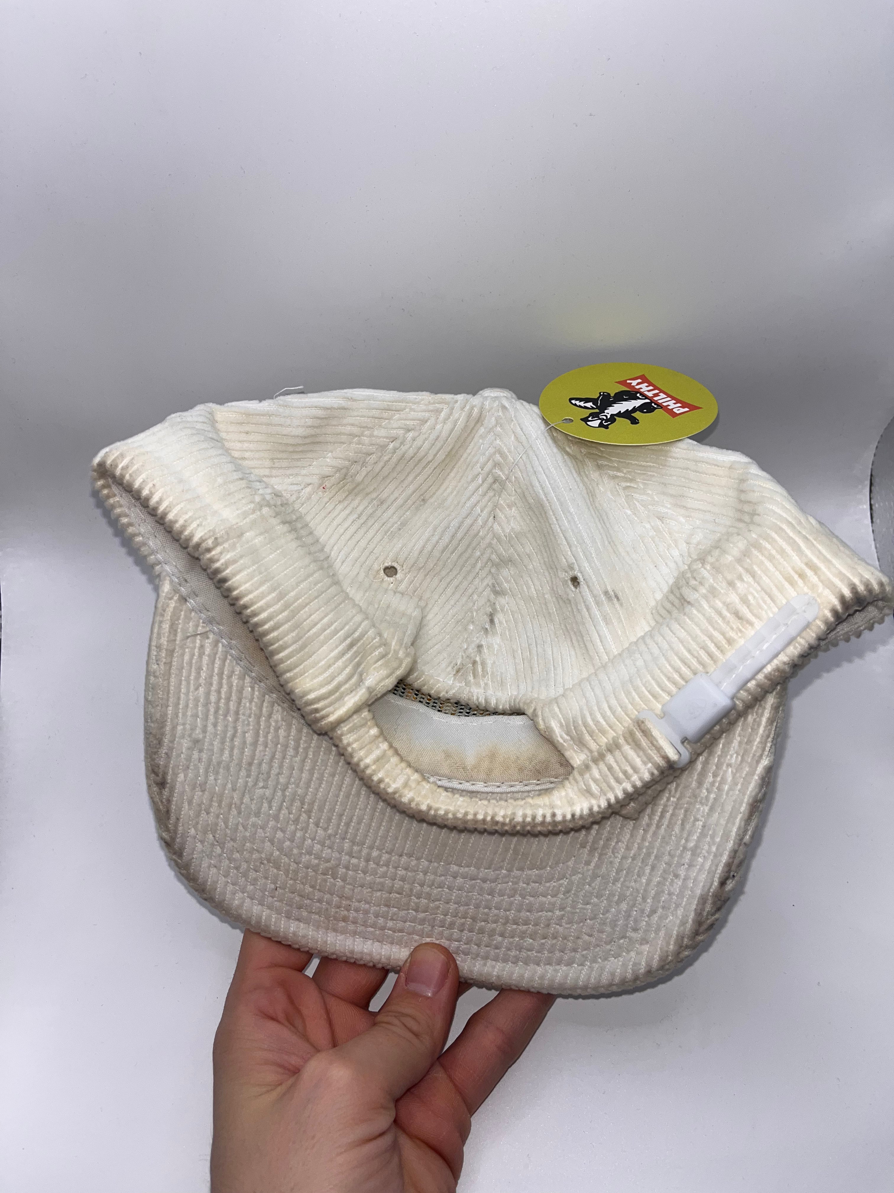 Vintage Oakland Athletics A's Sports Specialties ScriptWhite Corduroy Zip Back Hat