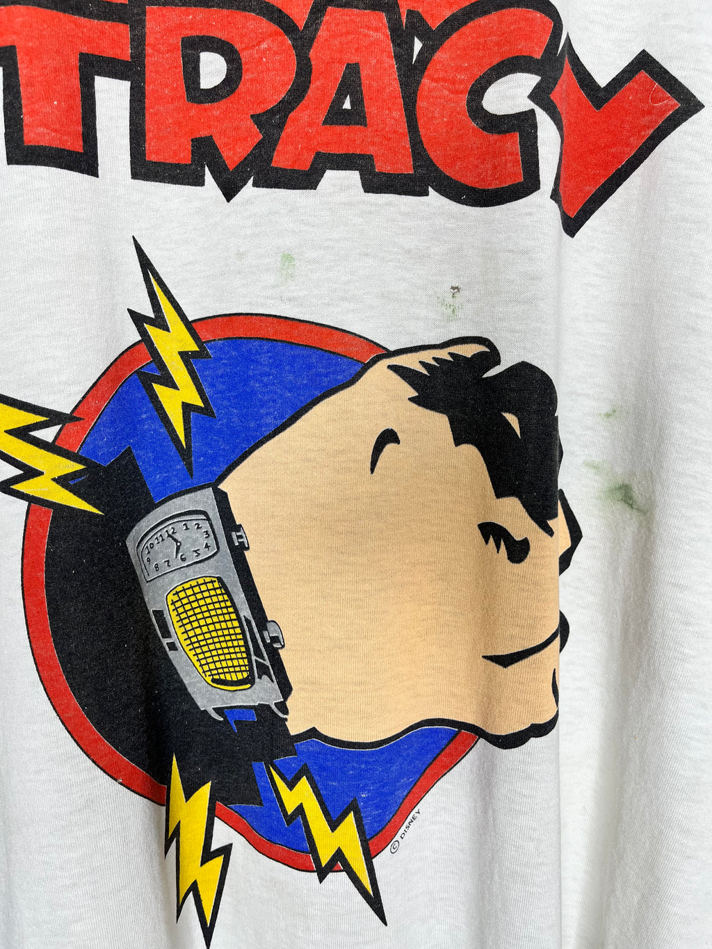 Vintage Dick Tracy Disney Wristwatch Comic Strip White T-Shirt: Large