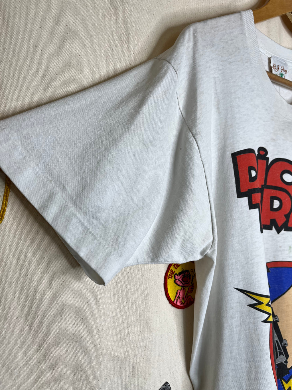 Vintage Dick Tracy Disney Wristwatch Comic Strip White T-Shirt: Large