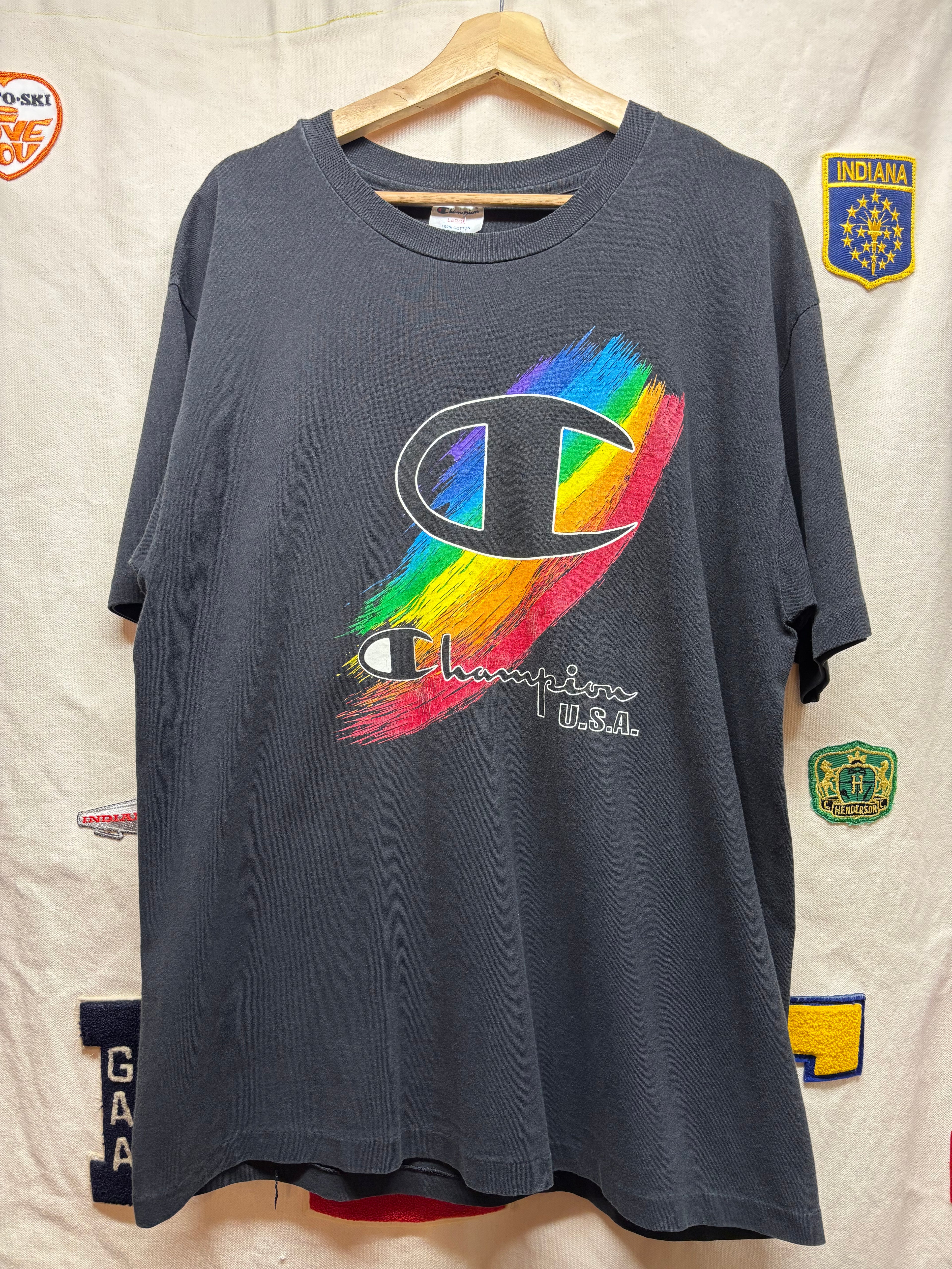 Vtg Champion Promo Advertising T-Shirt: L