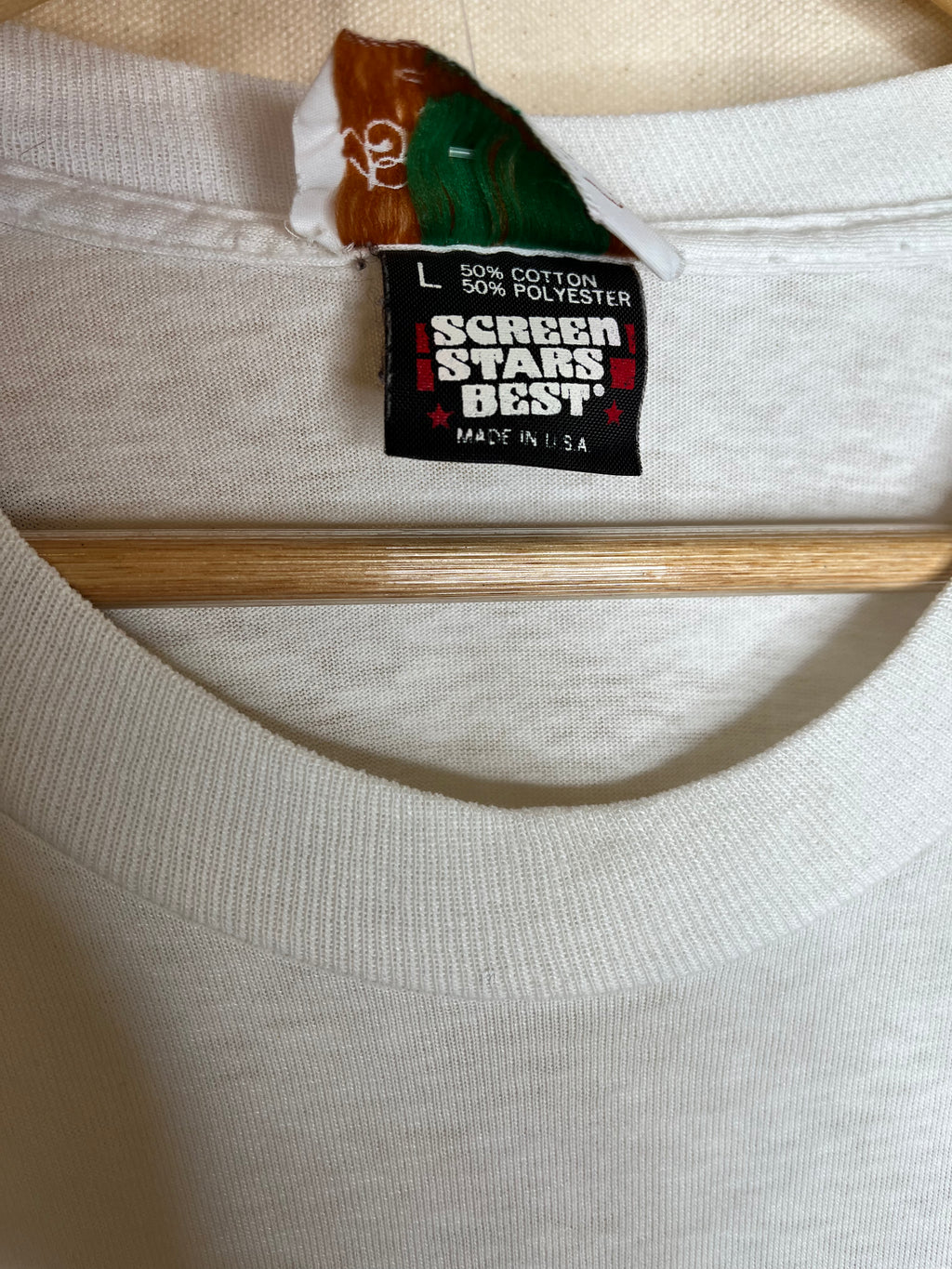 Vintage Dick Tracy Disney Wristwatch Comic Strip White T-Shirt: Large